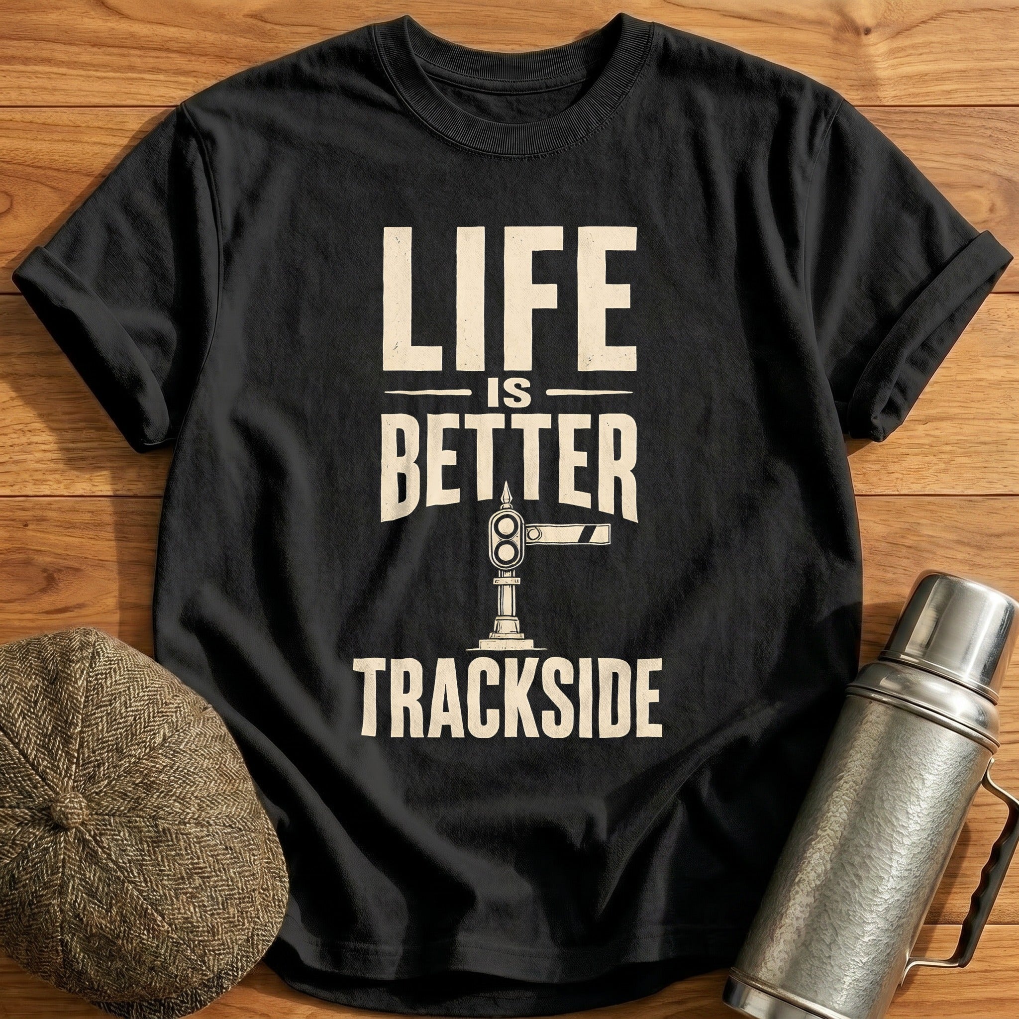 Life Is Better Trackside Railroad Enthusiast - Black