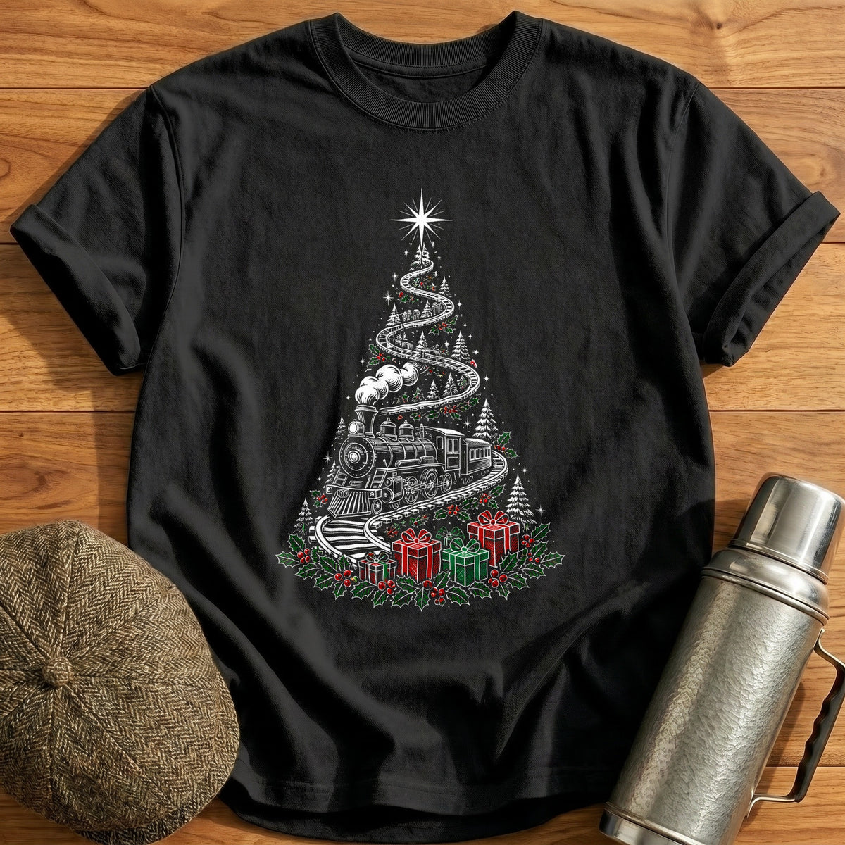 Loco Track Spiral Tree 79 T-Shirt - Black
