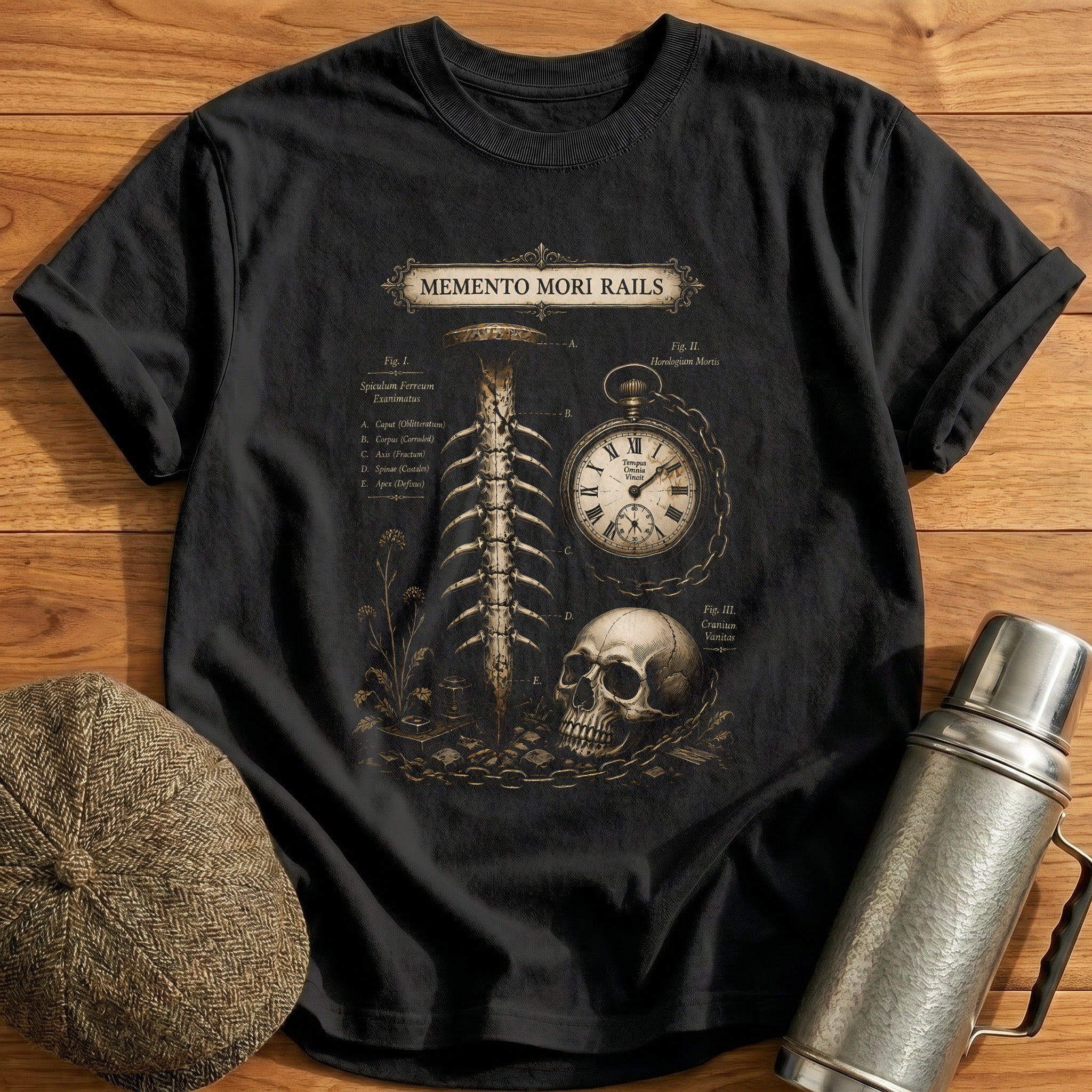 Memento Mori Rails T-Shirt - Black