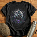 Moonlight Steam Train Floral Train Spotter Vintage - Black