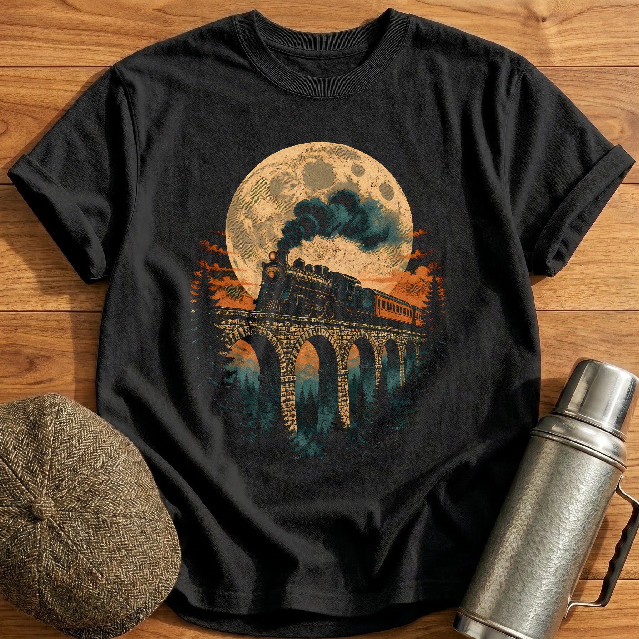 Moonlit Viaduct T-Shirt - Black