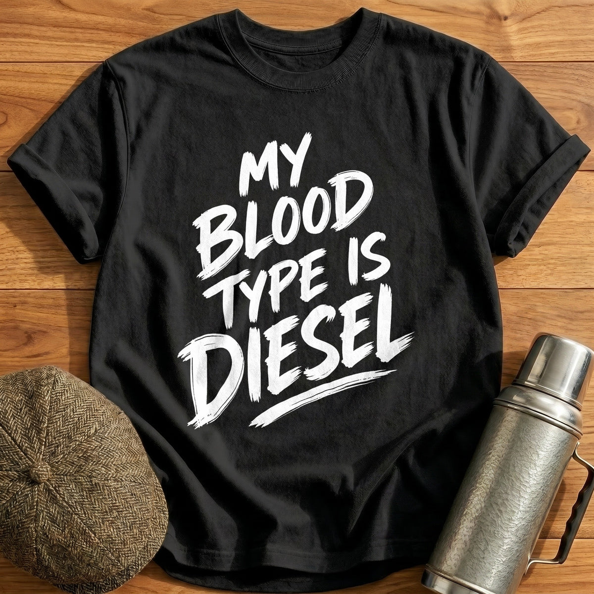 My Blood Type Is Diesel 74 T-Shirt - Black