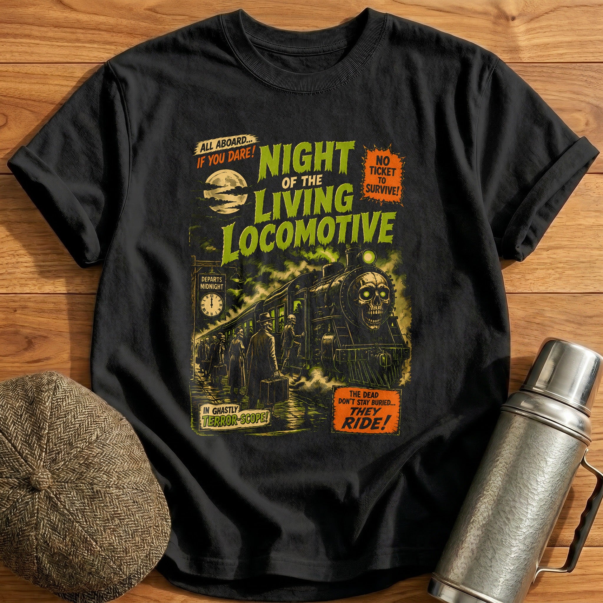 Night Of The Living Locomotive T-Shirt - Black