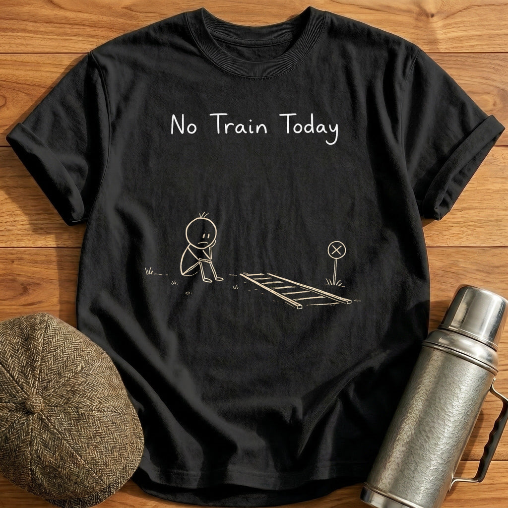 No Train Today Kids T-Shirt - Black