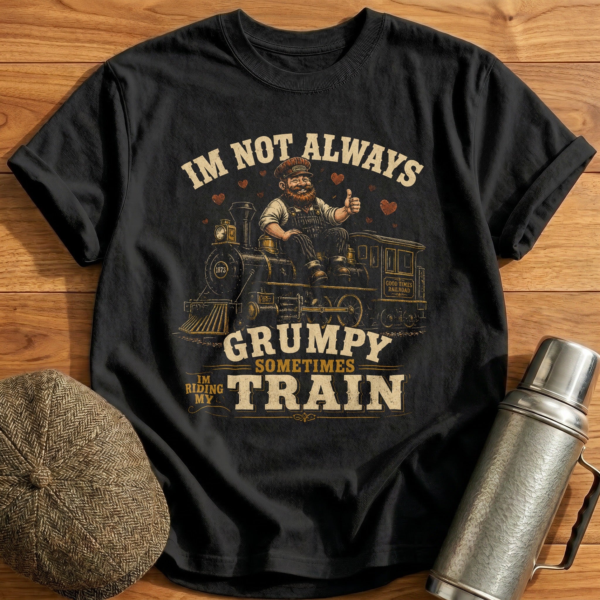 Not Always Grumpy Train T-Shirt - Black