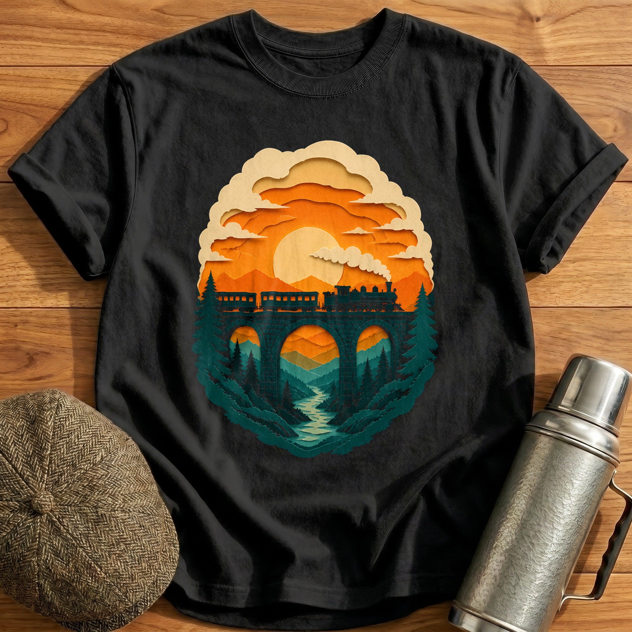 Papercut Viaduct 28 T-Shirt - Black