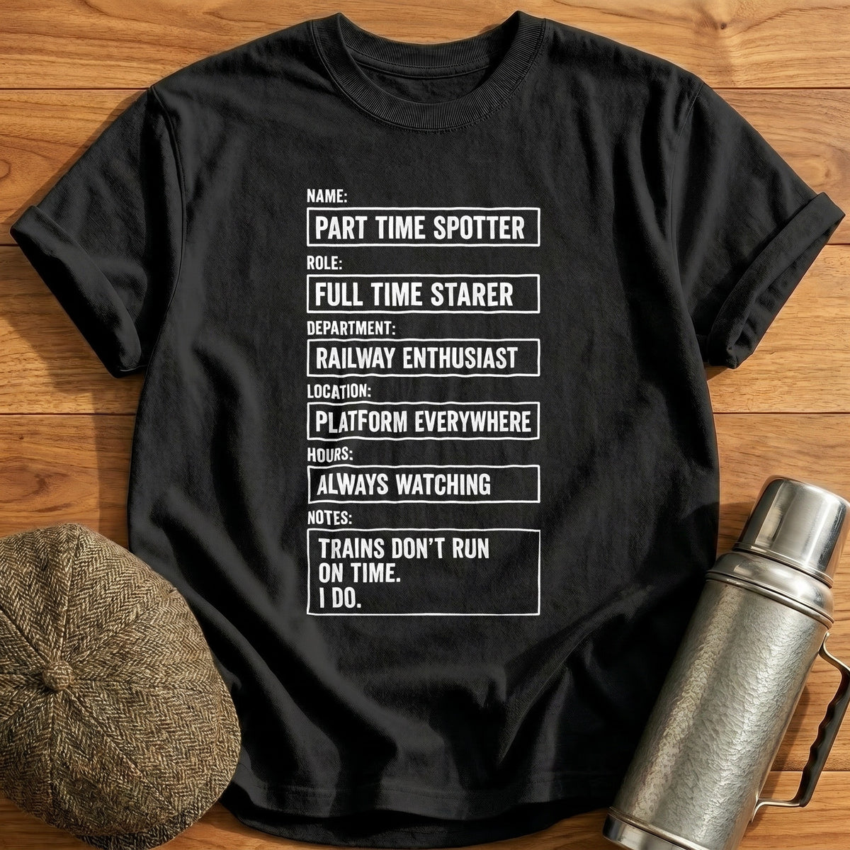 Part Time Spotter Full Time Starer 29 T-Shirt - Black
