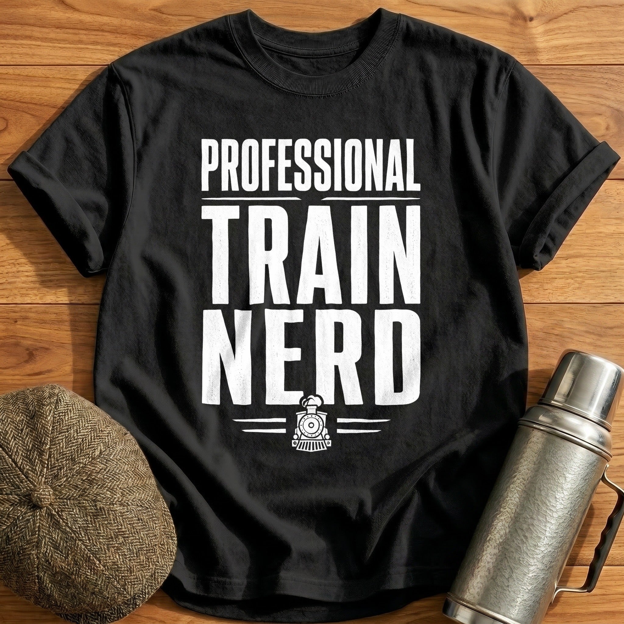 Professional Train Nerd 46 T-Shirt - Black