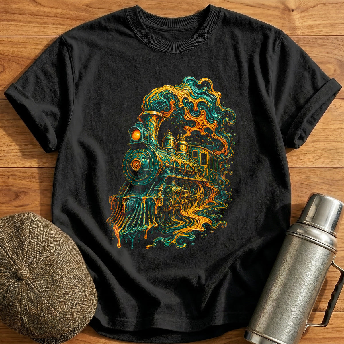 Psychedelic Train 66 T-Shirt - Black