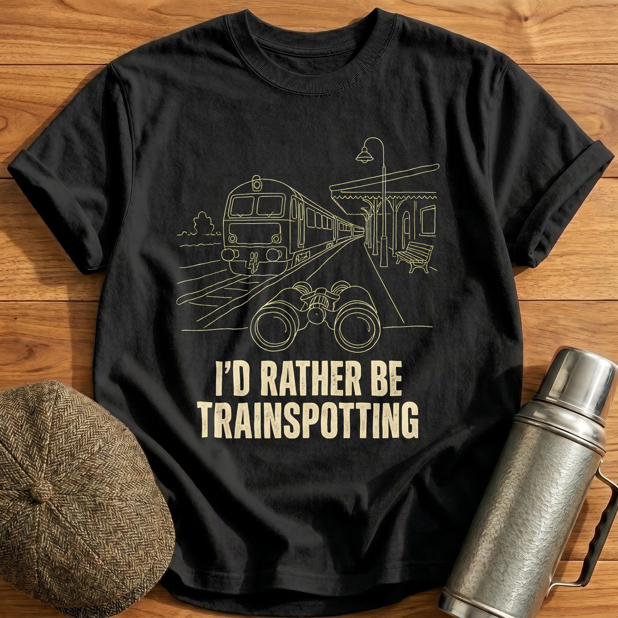 Rather Be Trainspotting 20 T-Shirt - Black