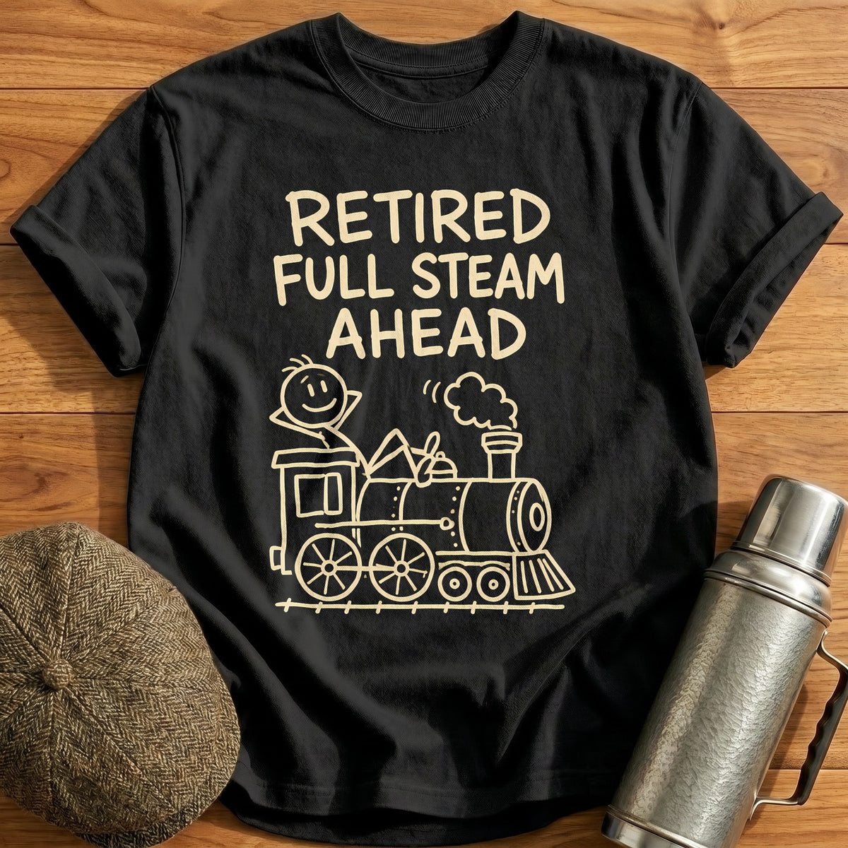 Retired Full Steam Ahead 18 T-Shirt - Black