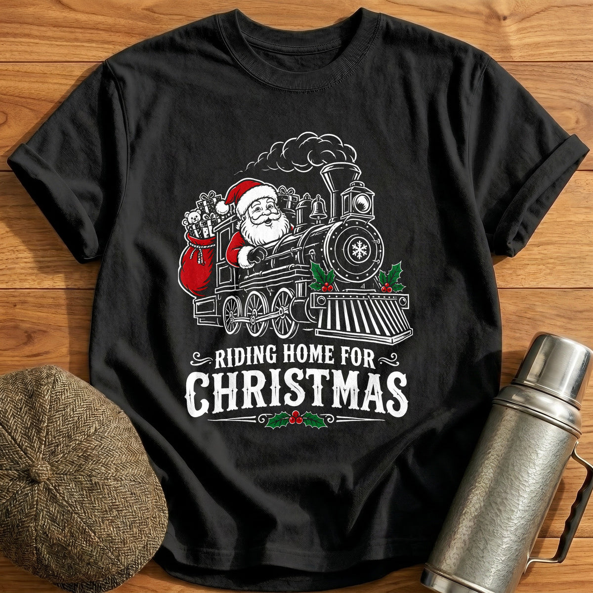Riding Home For Christmas 36 T-Shirt - Black