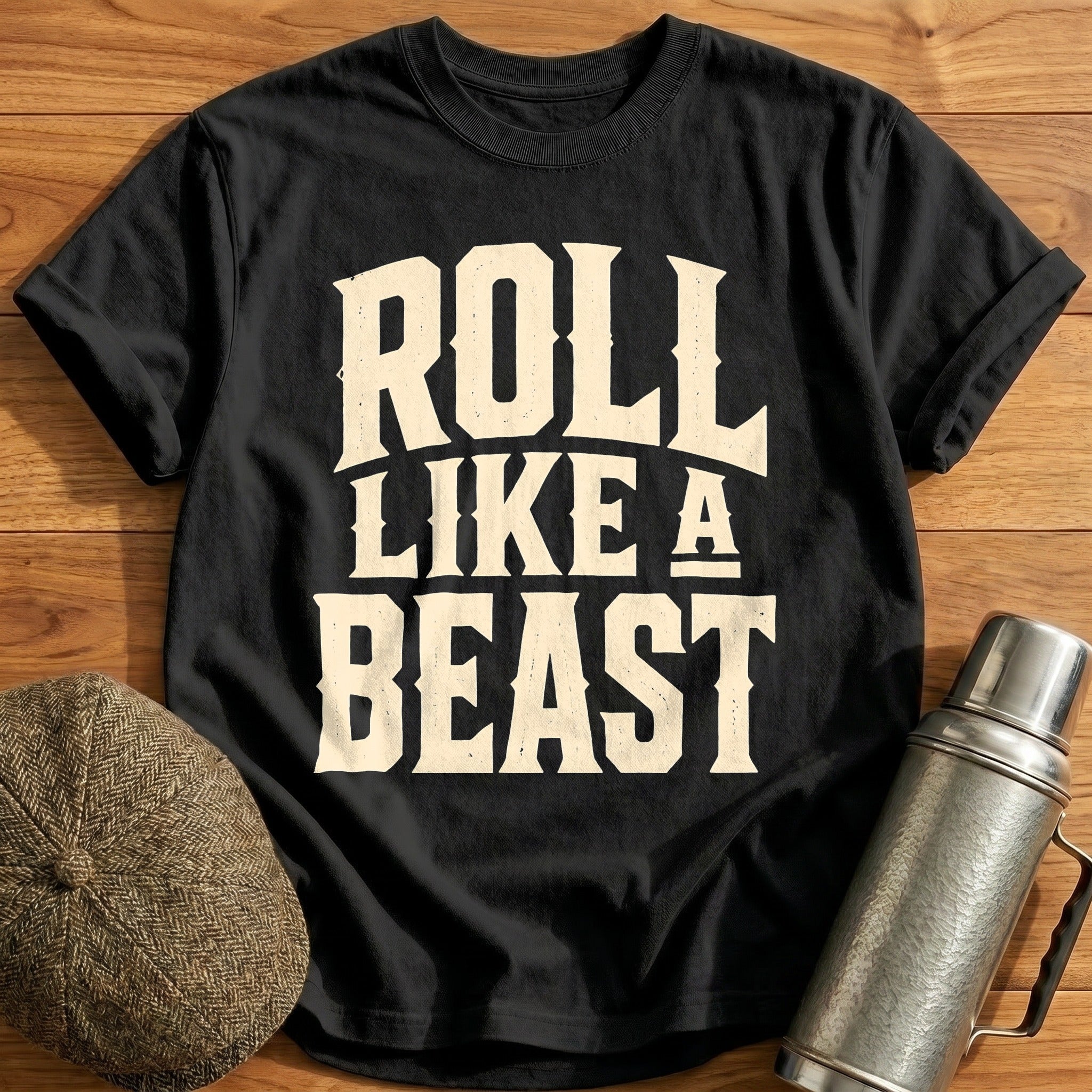 Roll Like A Beast Motivational Gym - Black