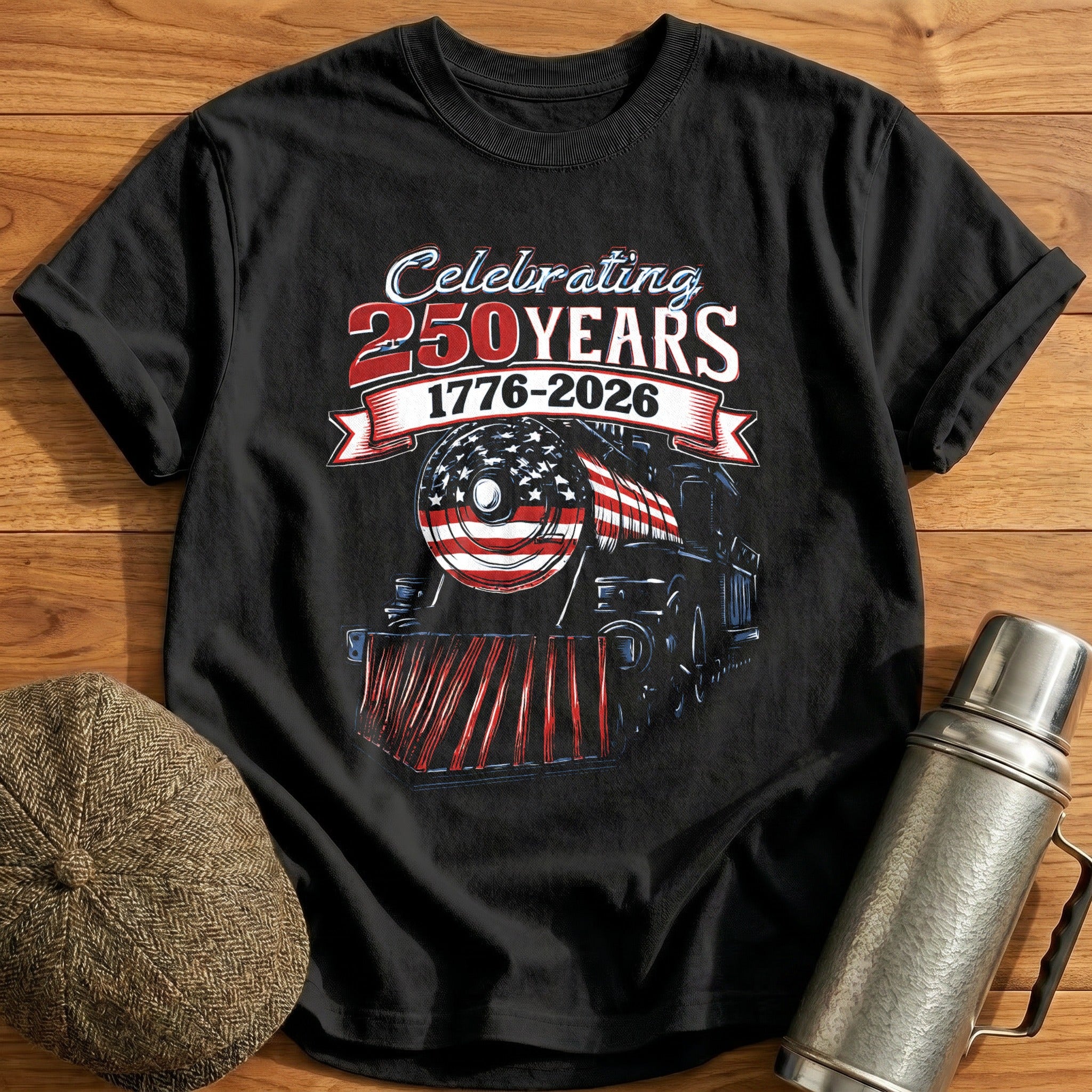 Semiquincentennial_Steam_ T-Shirt - Black