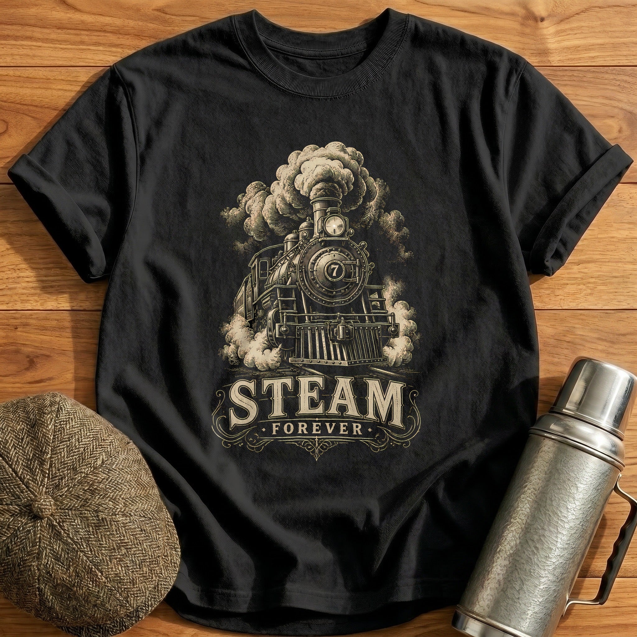 Steam Forever T-Shirt - Black