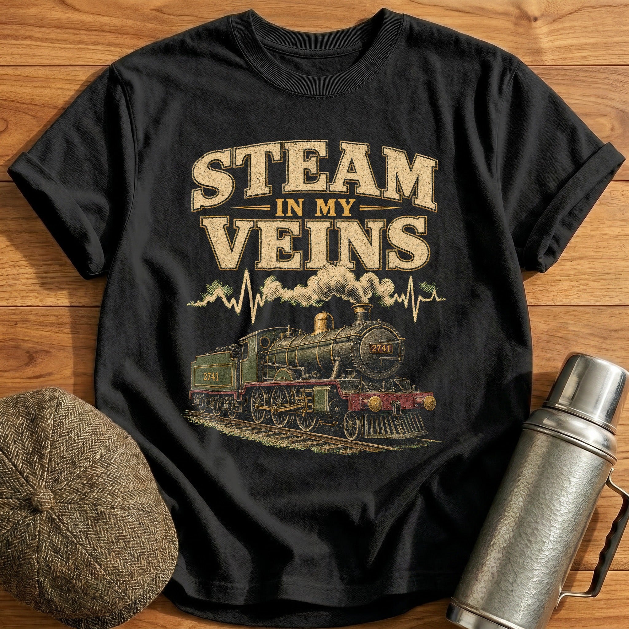 Steam in My Veins T-Shirt - Black