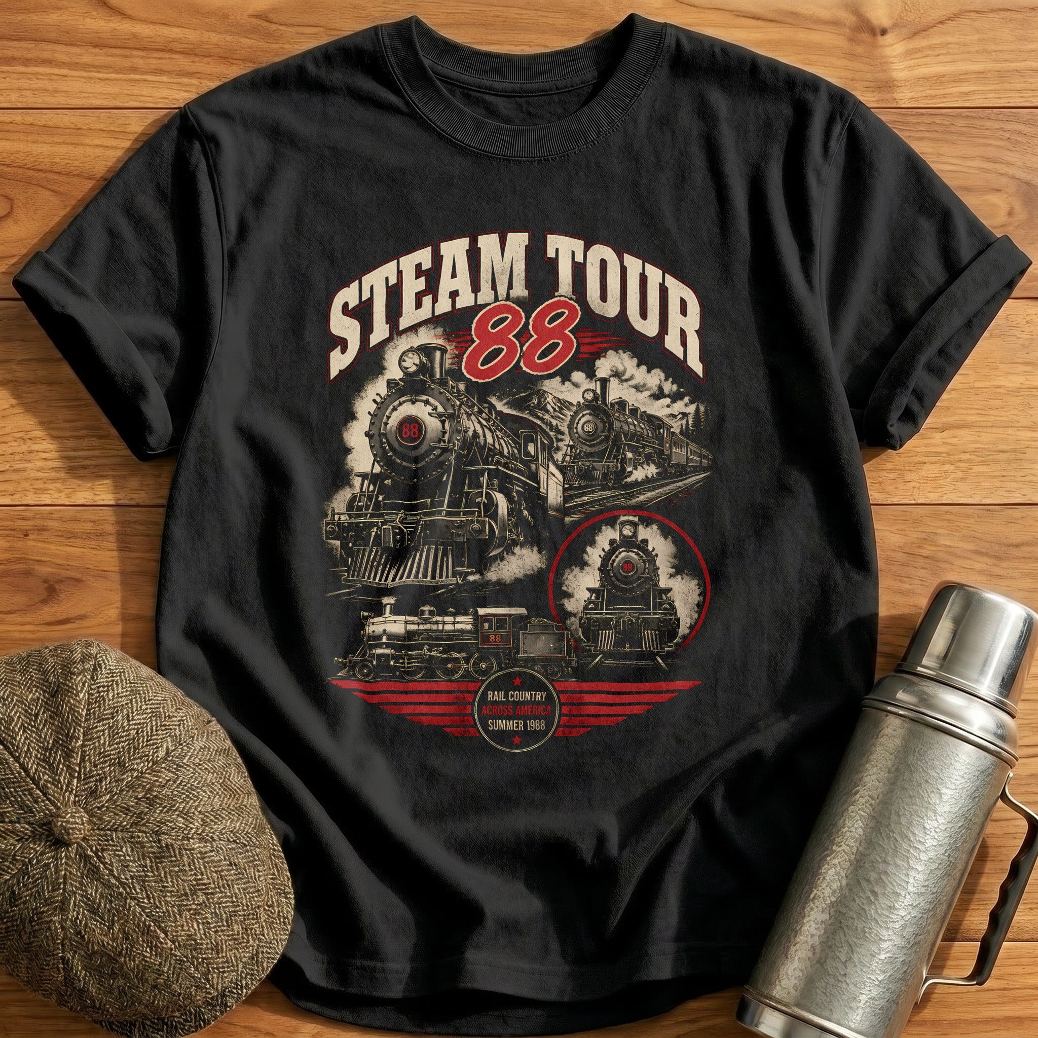 Steam Tour '88 T-Shirt - Black