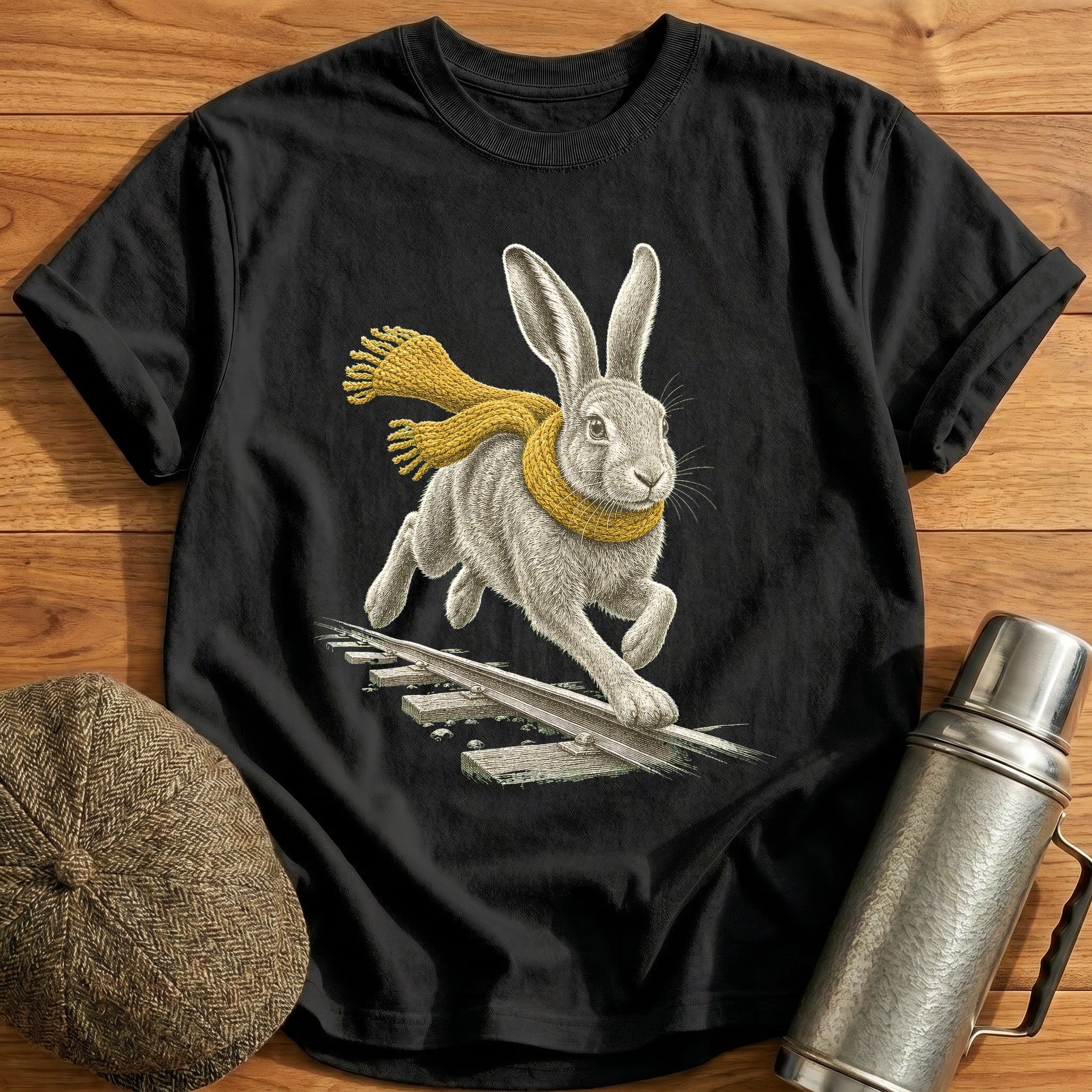 The Golden Scarf T-Shirt - Black