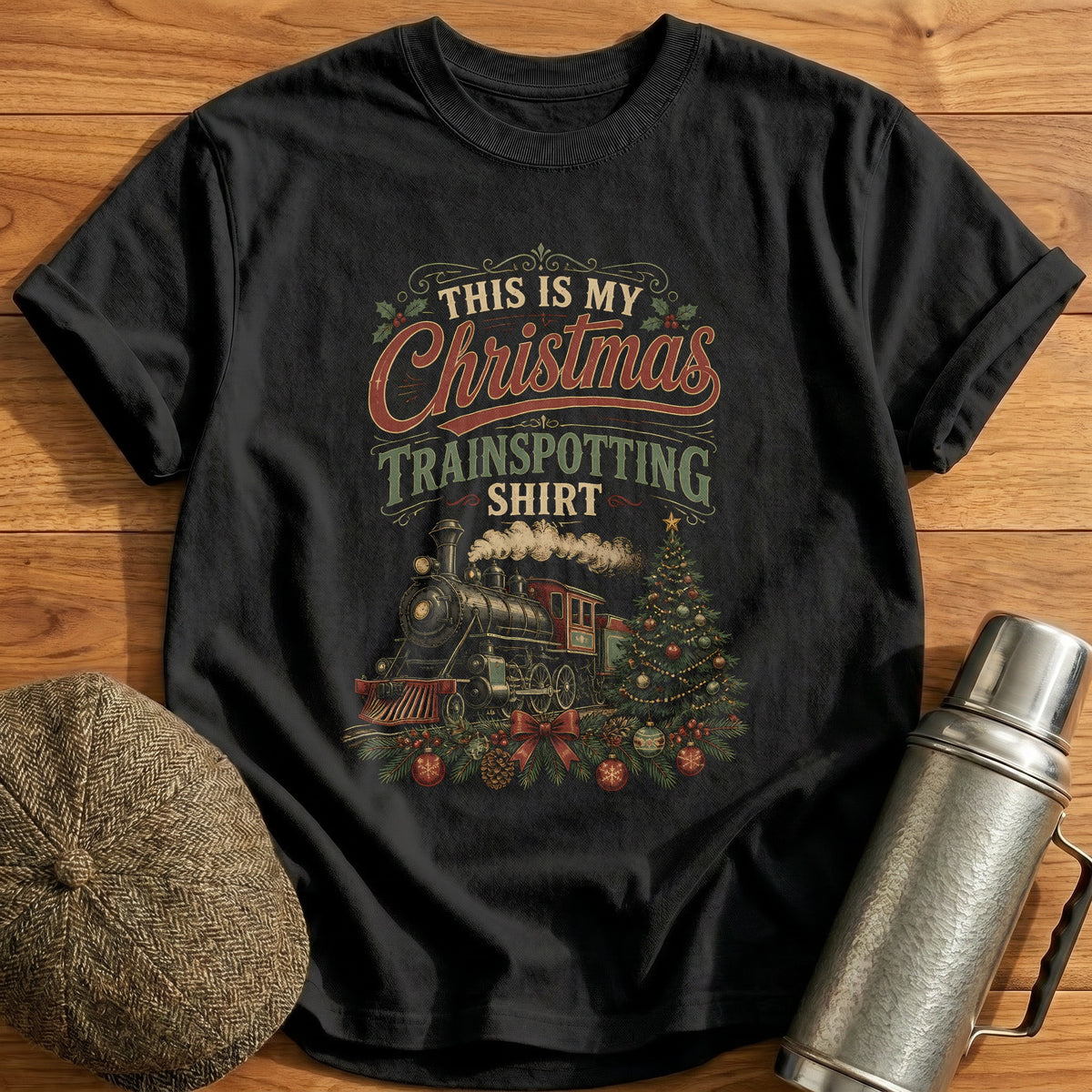 This Is My Christmas Trainspotting Shirt 38 T-Shirt - Black