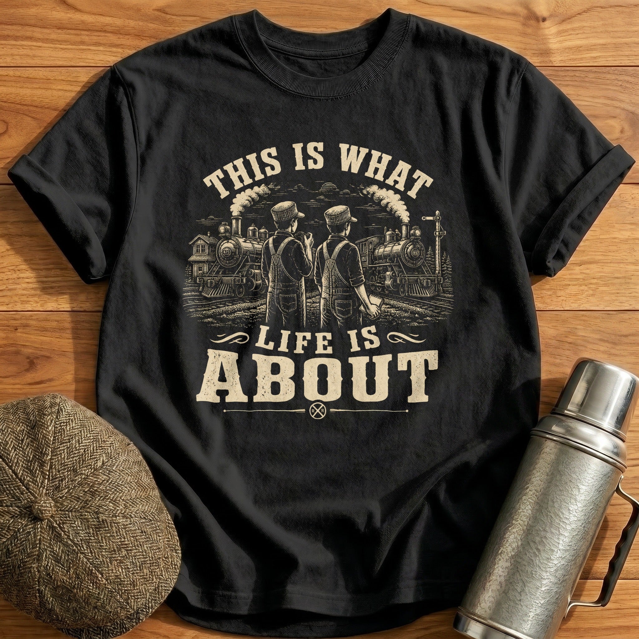 This Is What Life Is About Trains T-Shirt - Black
