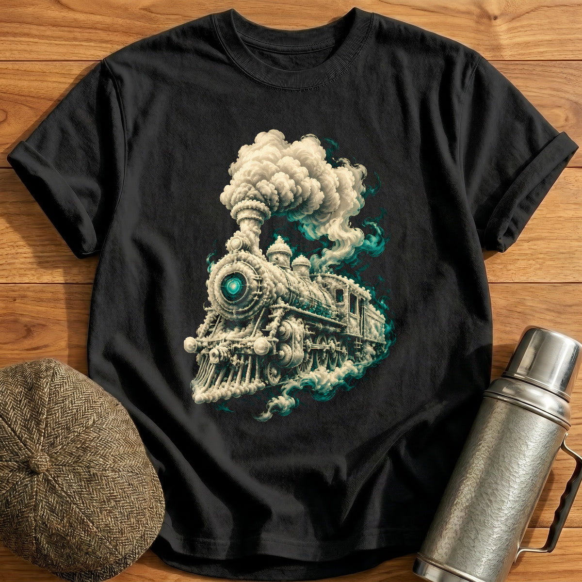 Train Smoke Surreal 57 T-Shirt - Black