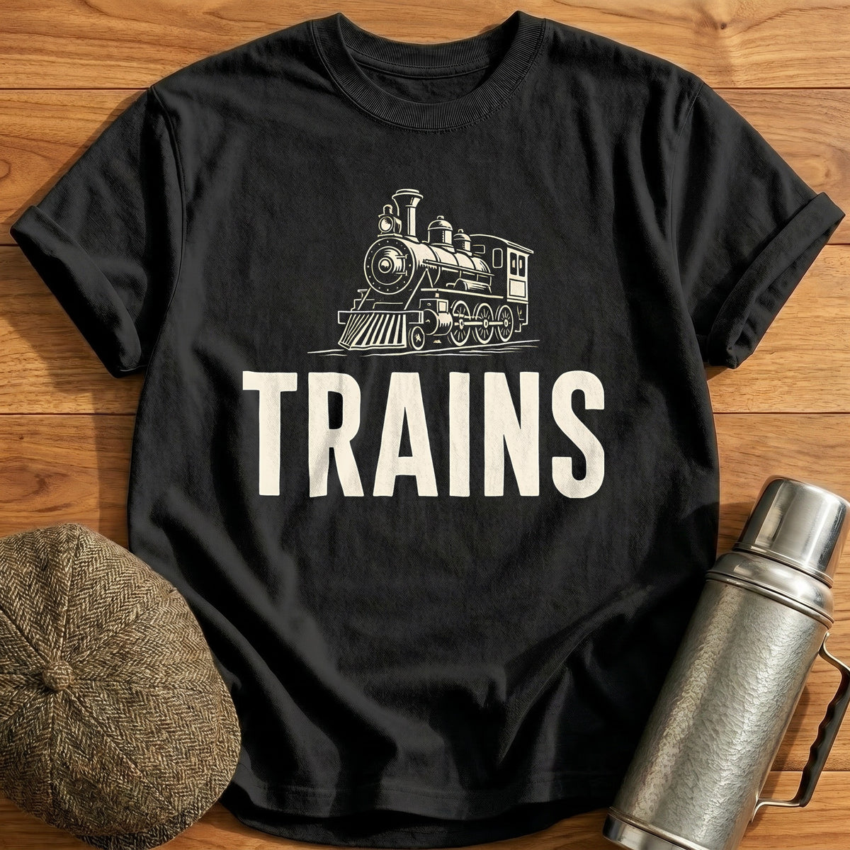 Trains 86 T-Shirt - Black