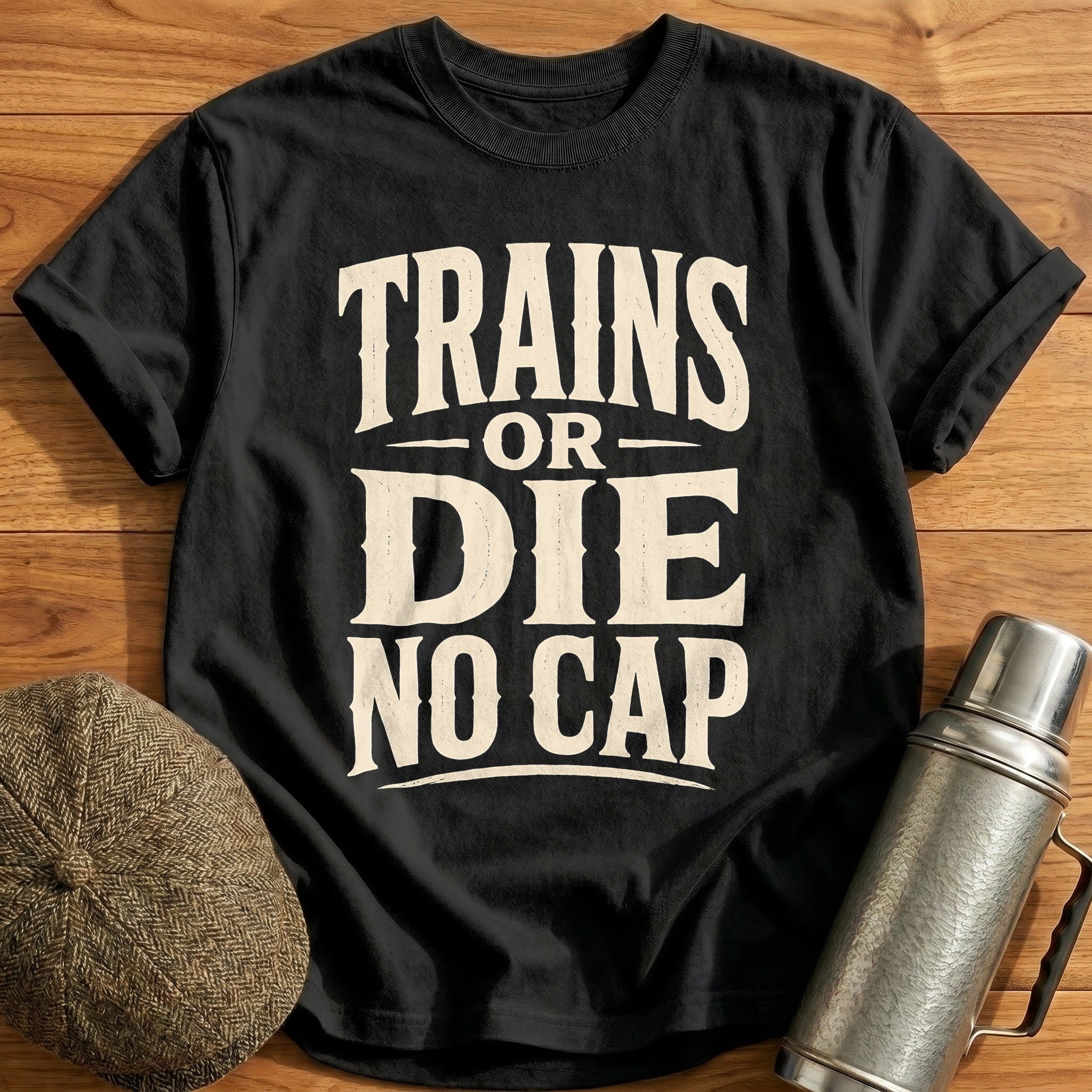 Trains Or Die No Cap Train Spotter Funny - Black