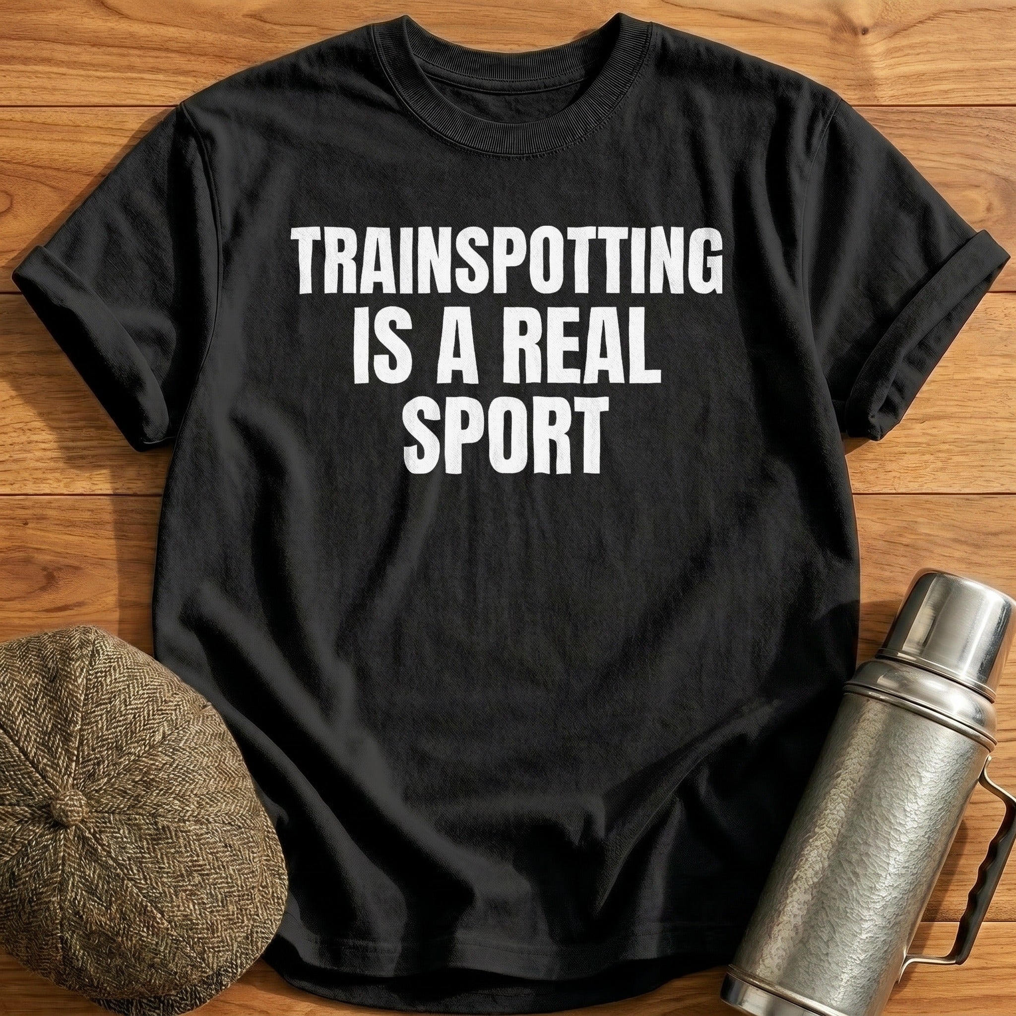 Trainspotting Is A Real Sport T-Shirt - Black