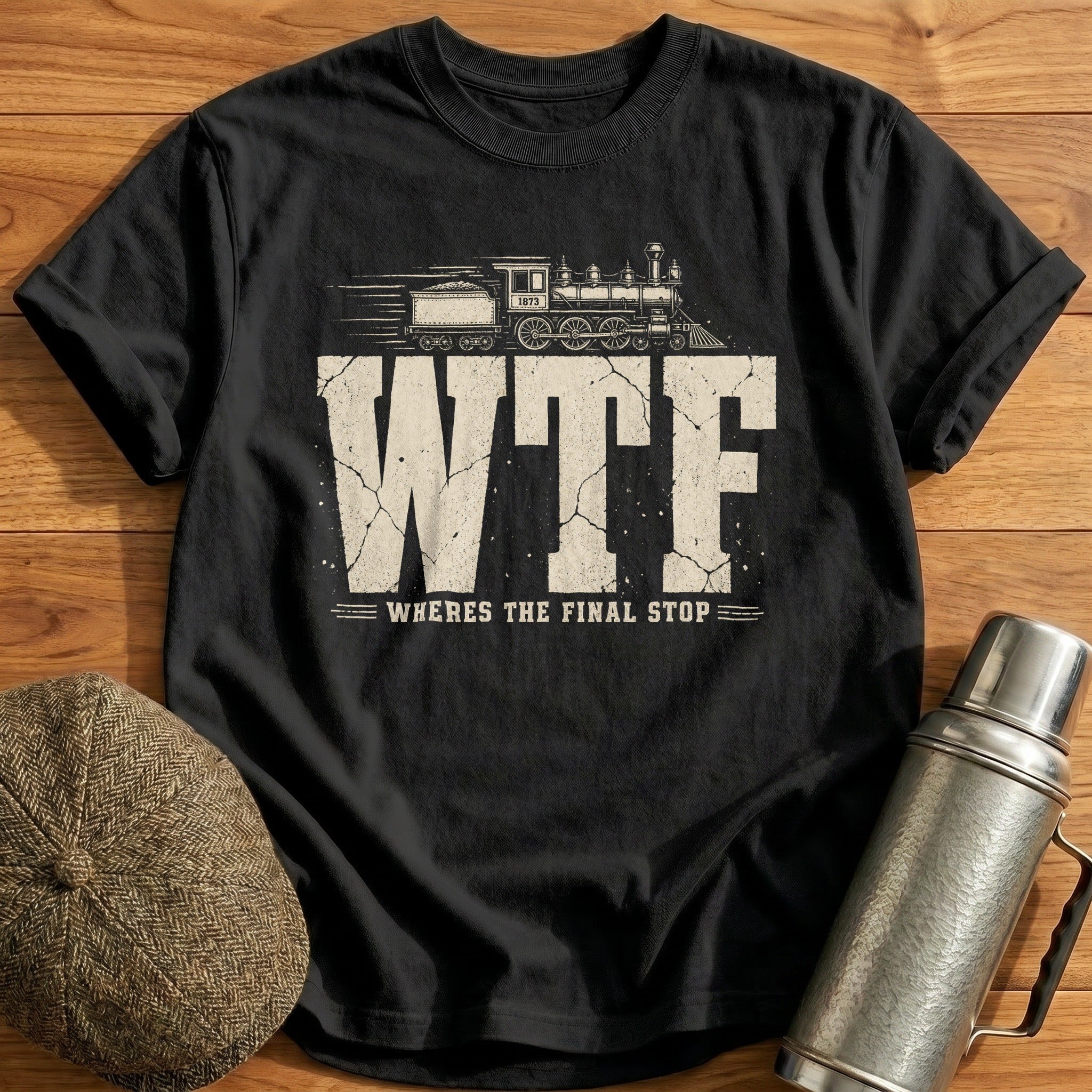 WTF Where's The Final Stop T-Shirt - Black