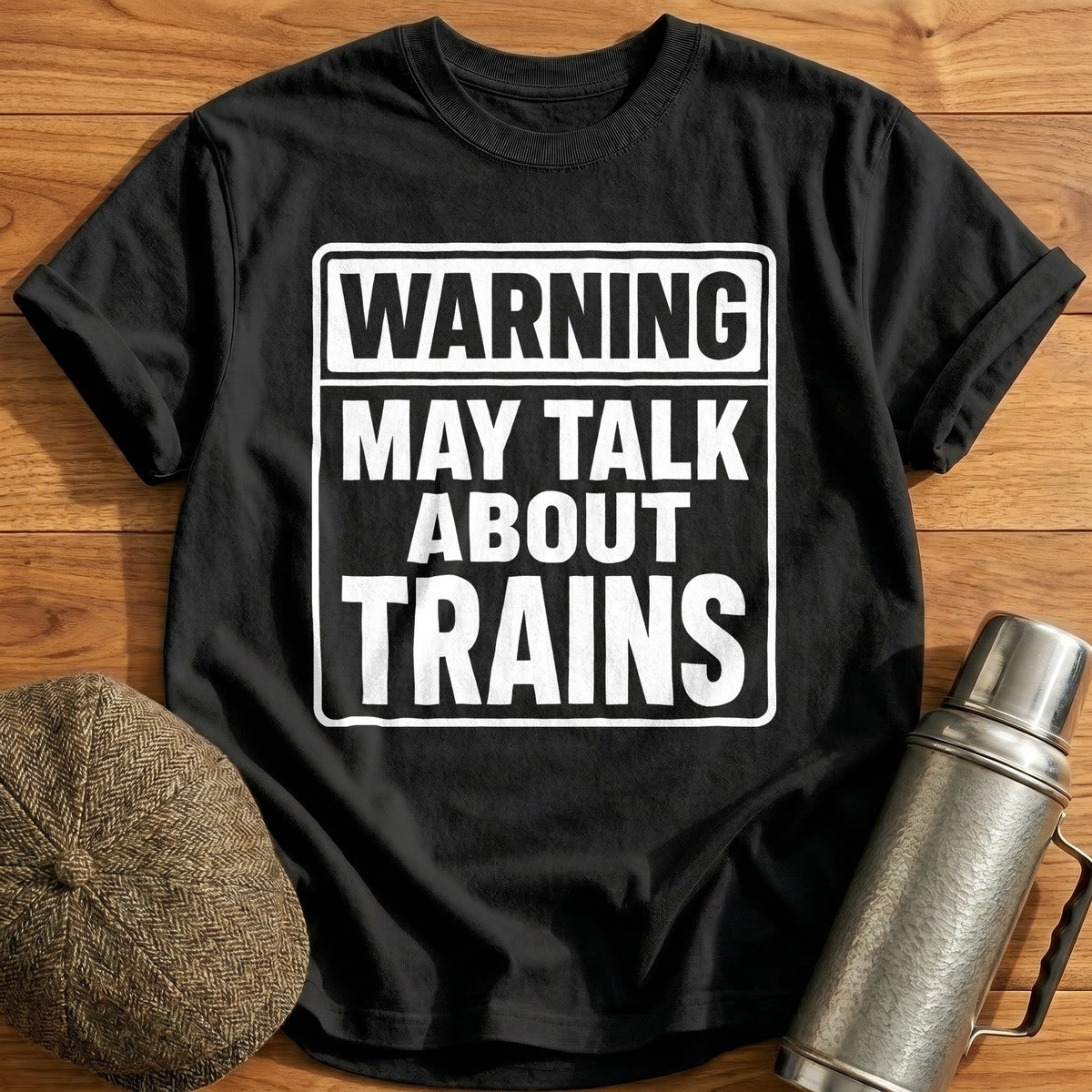 Warning May Talk About Trains 28 T-Shirt - Black