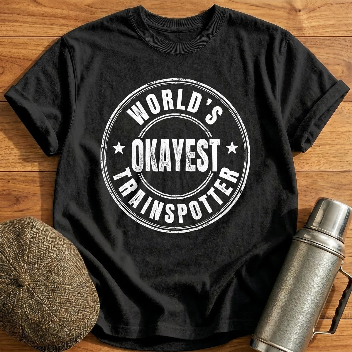 World's Okayest Trainspotter 84 T-Shirt - Black