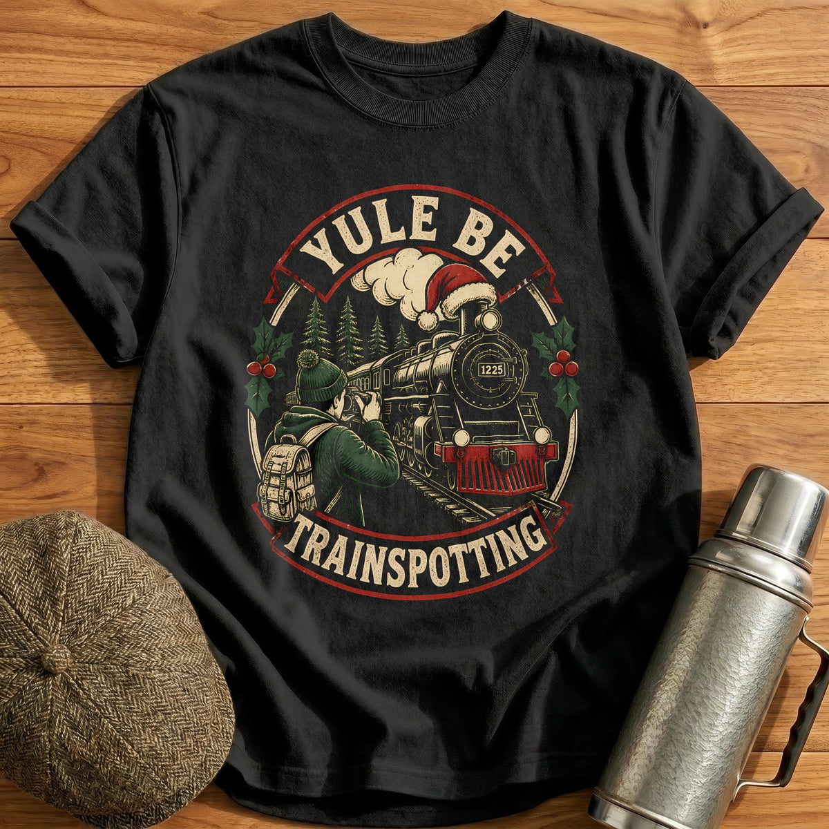 Yule Be Trainspotting 40 T-Shirt - Black