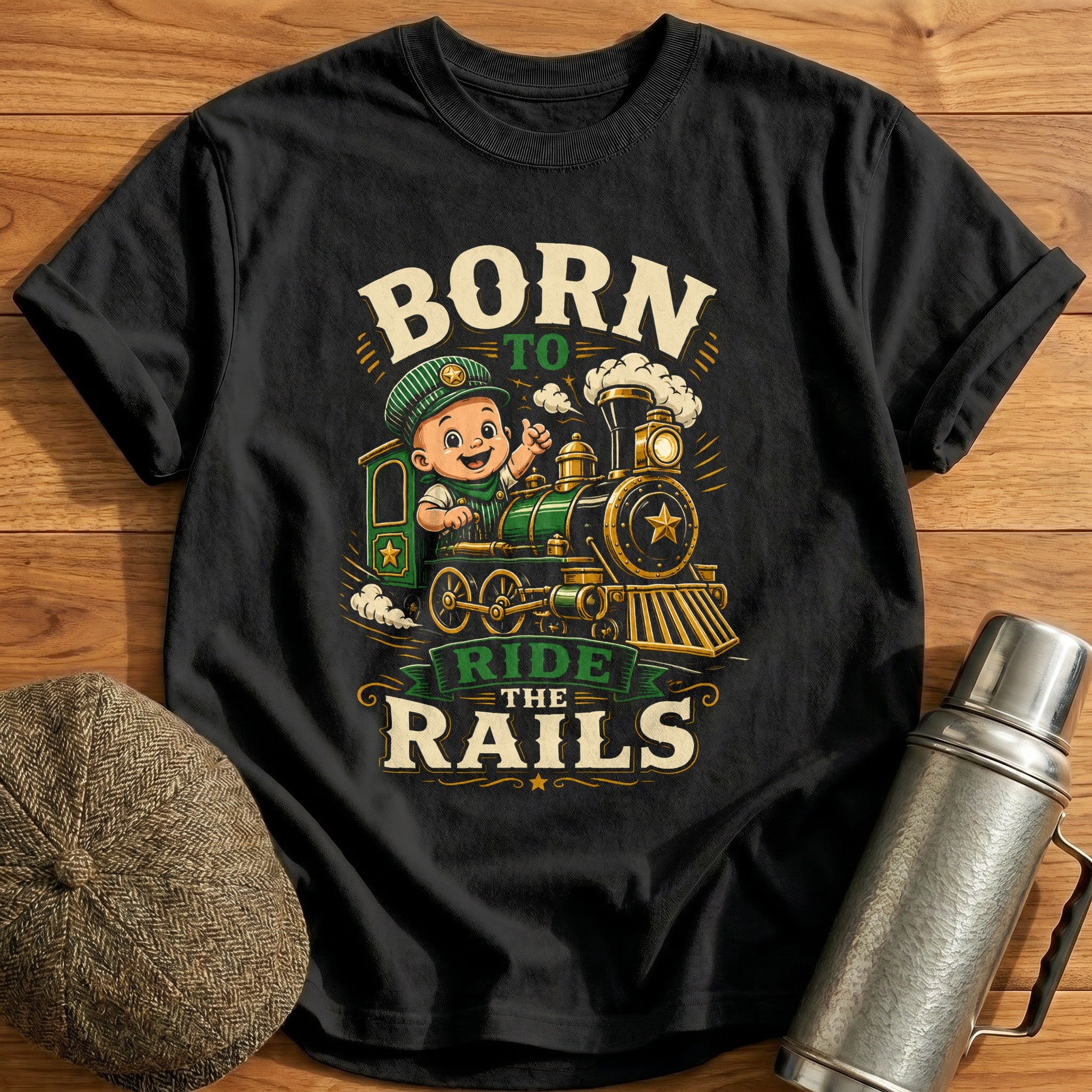 Born to Ride the Rails T-Shirt - Black