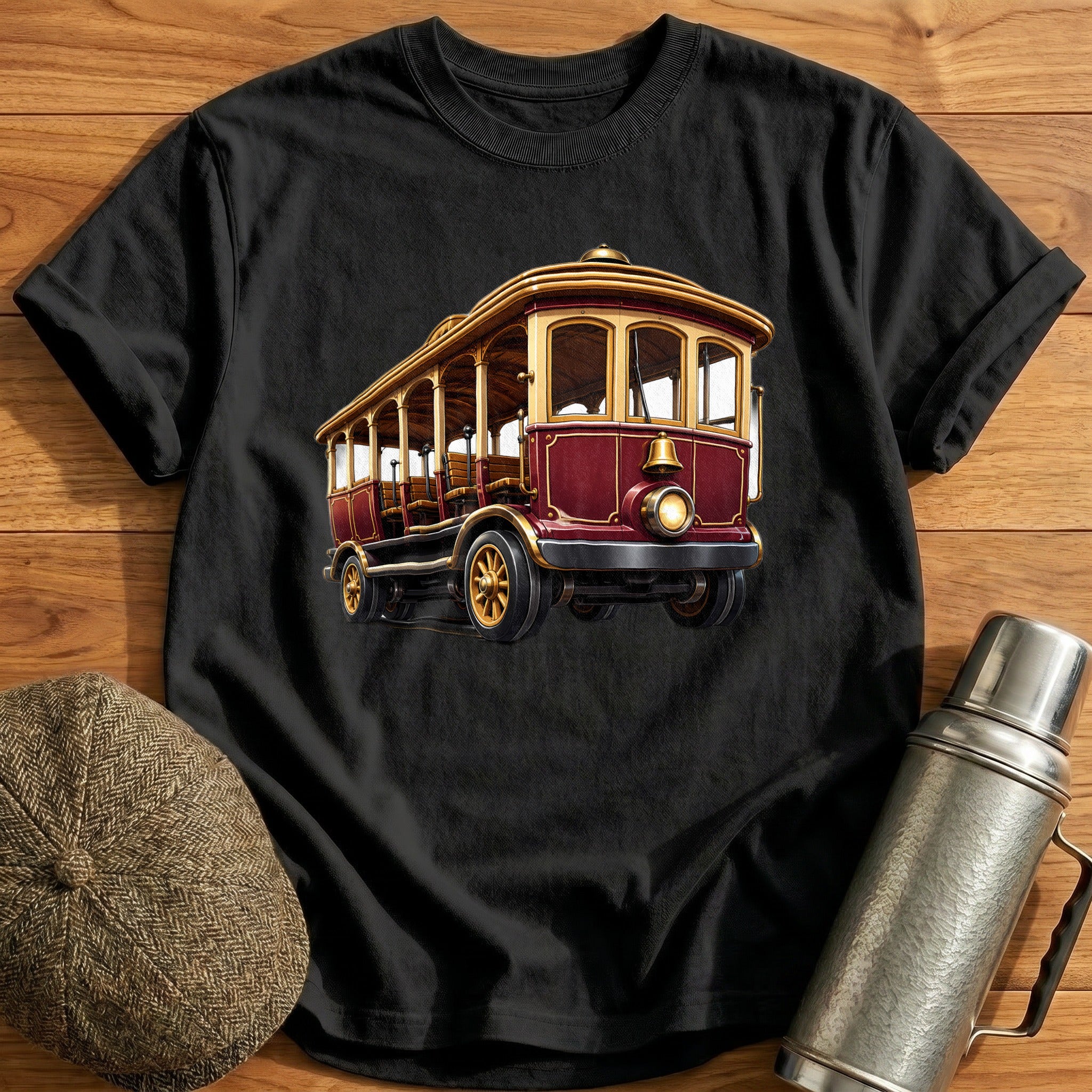 Cablecar Front34 T-Shirt - Black