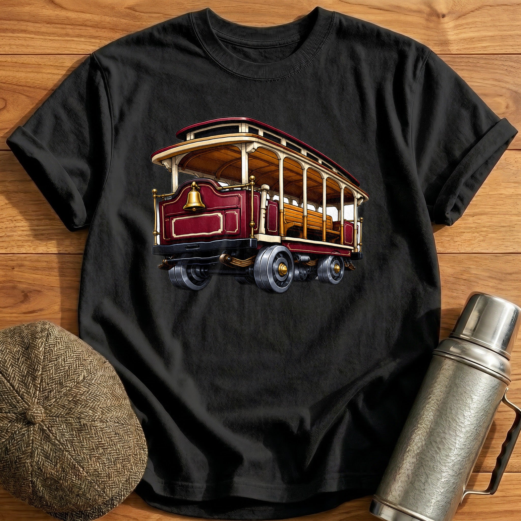 Cablecar Rear34 T-Shirt - Black