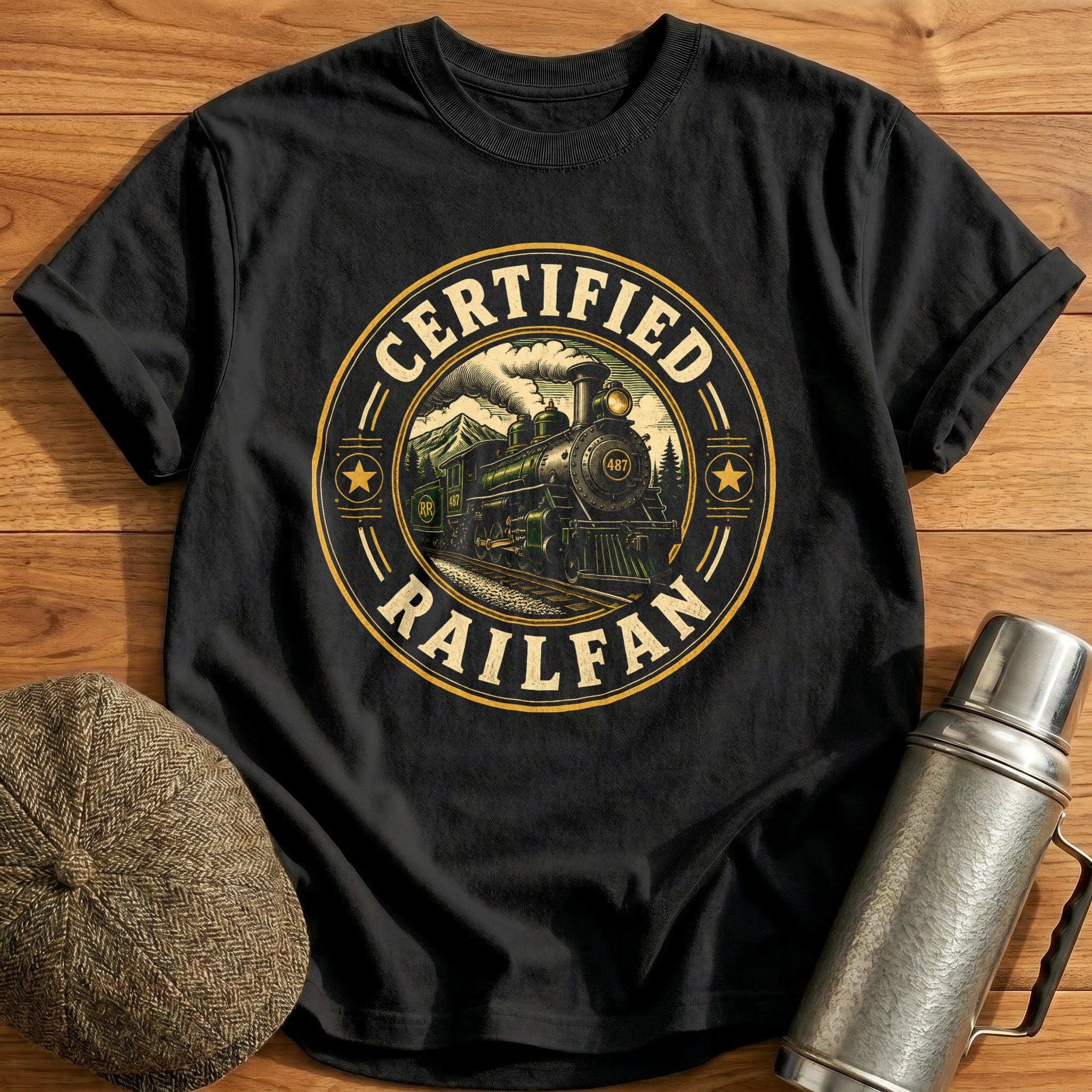 Certified Railfan T-Shirt - Black