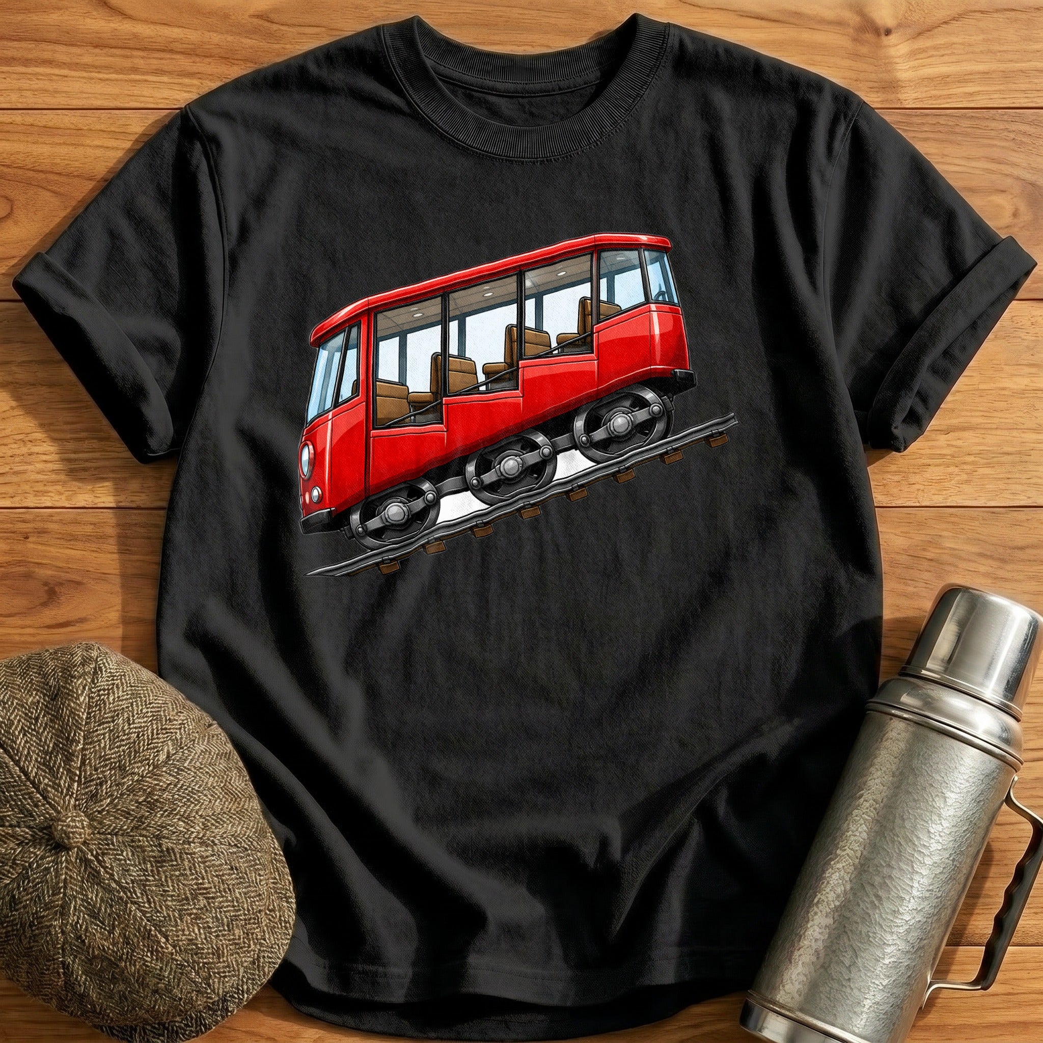 Funicular Side T-Shirt - Black
