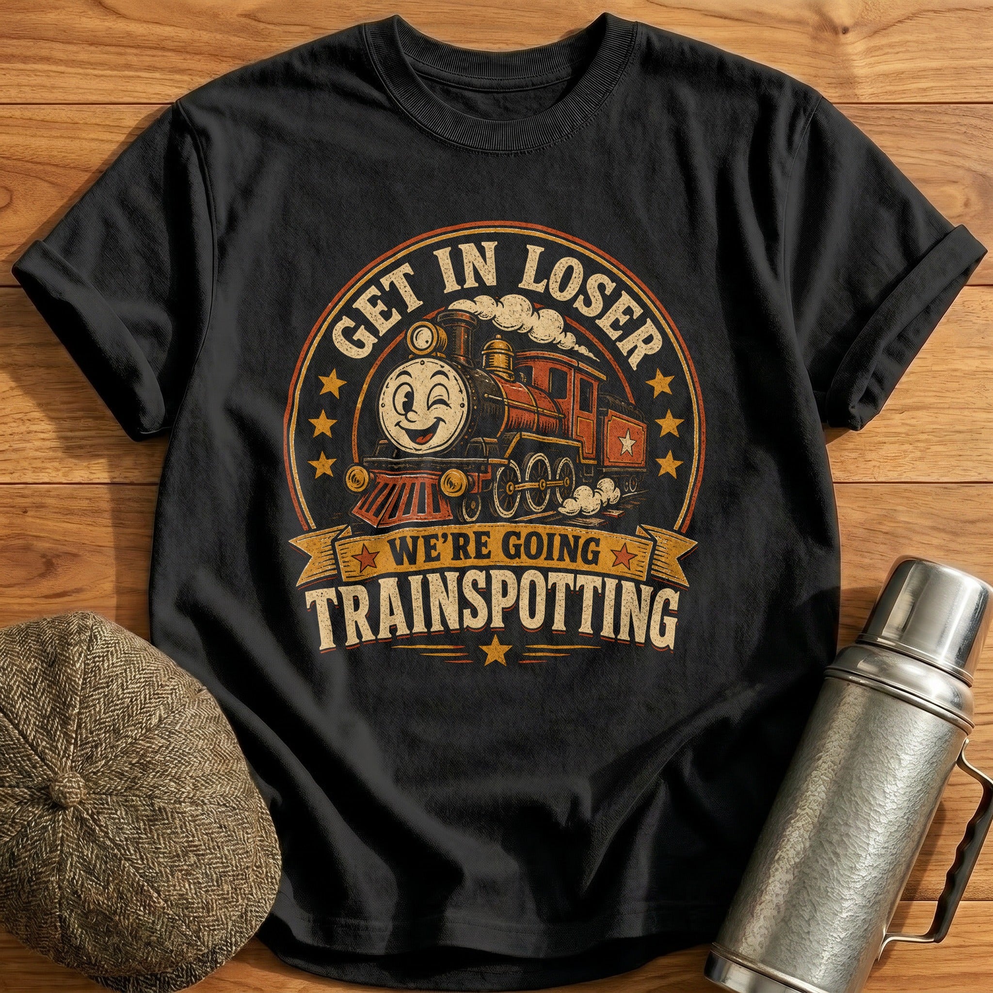 Get in Loser Trainspotting Emblem T-Shirt - Black