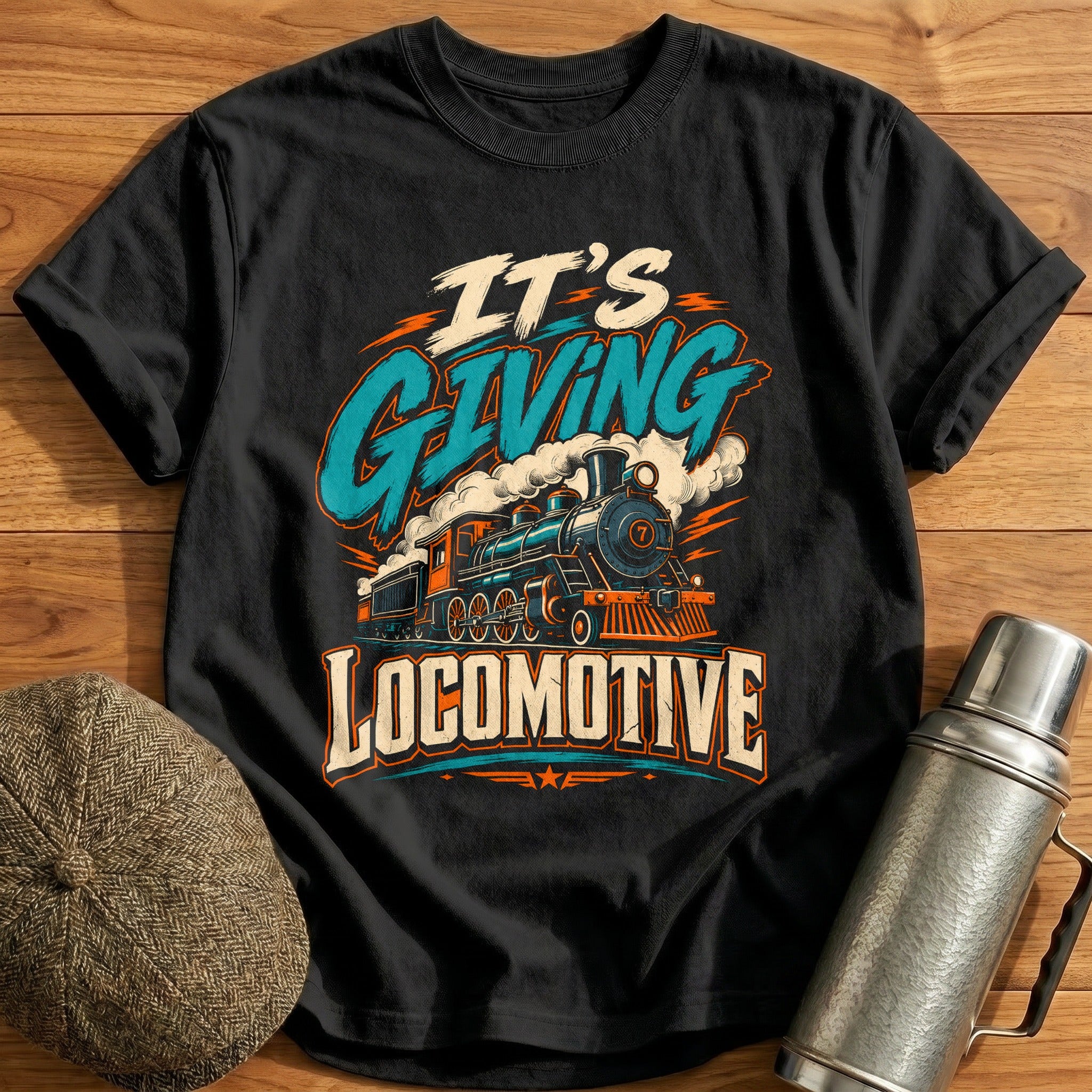 Its Giving Locomotive T-Shirt - Black