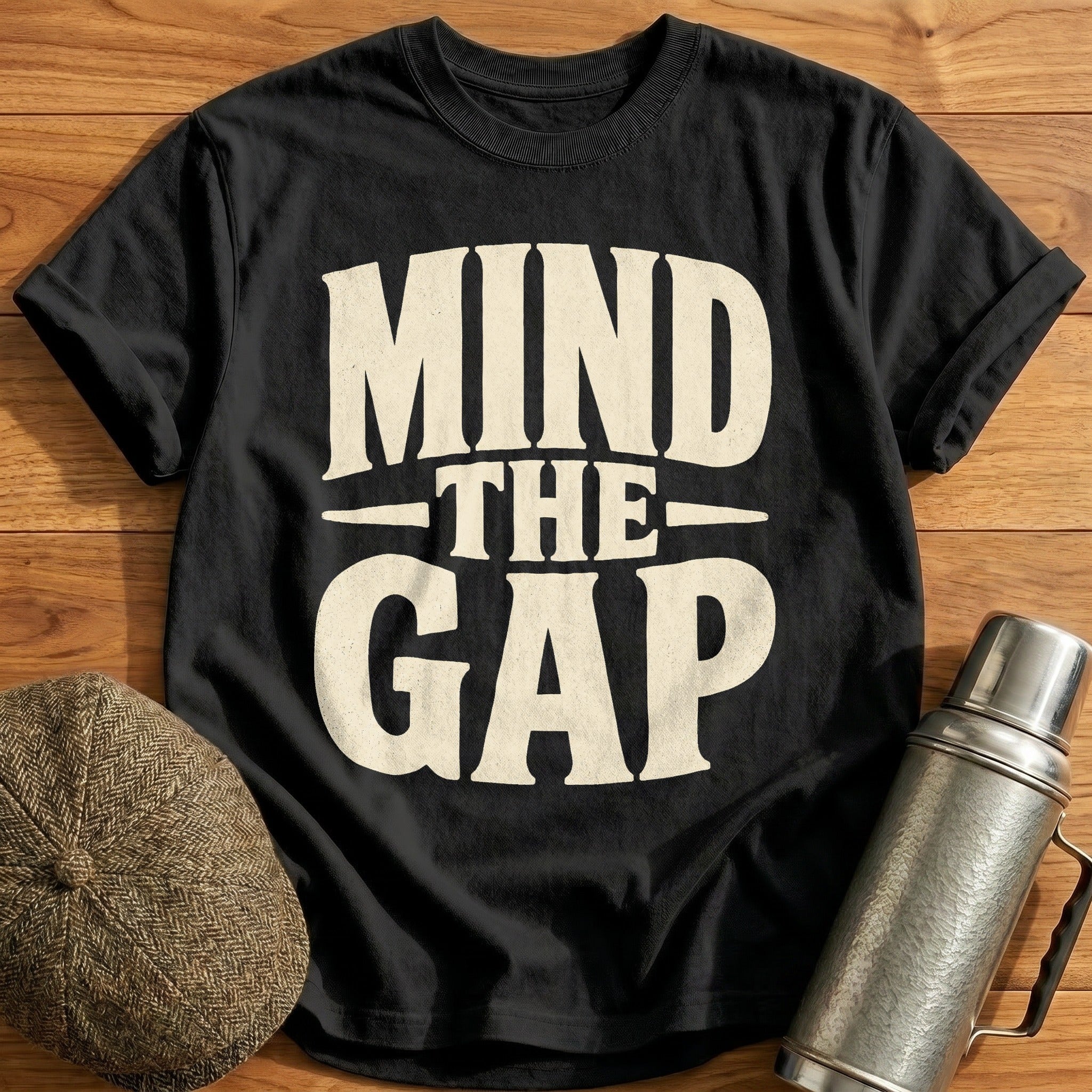 Mind the Gap Type T-Shirt - Black