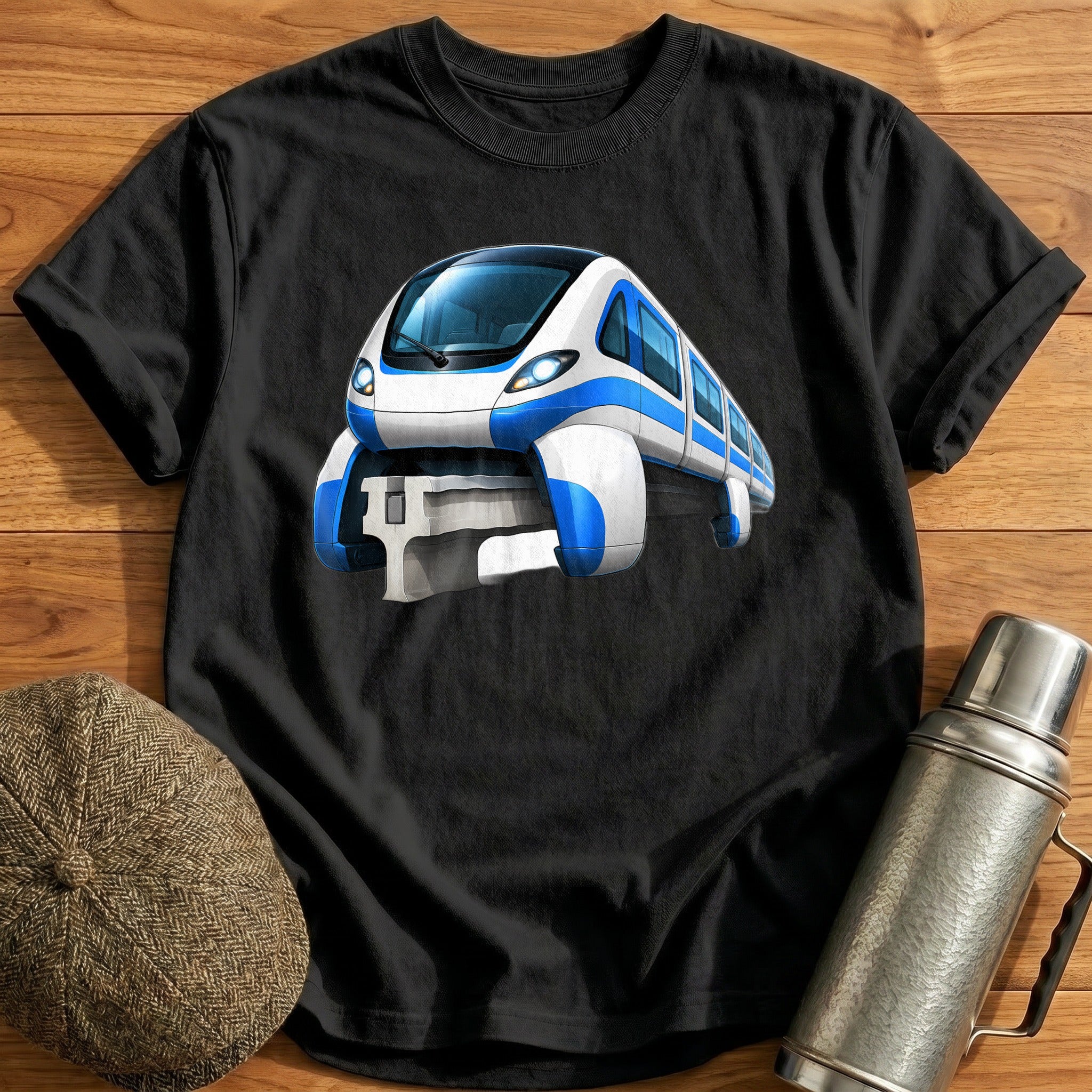 Monorail Front34 T-Shirt - Black