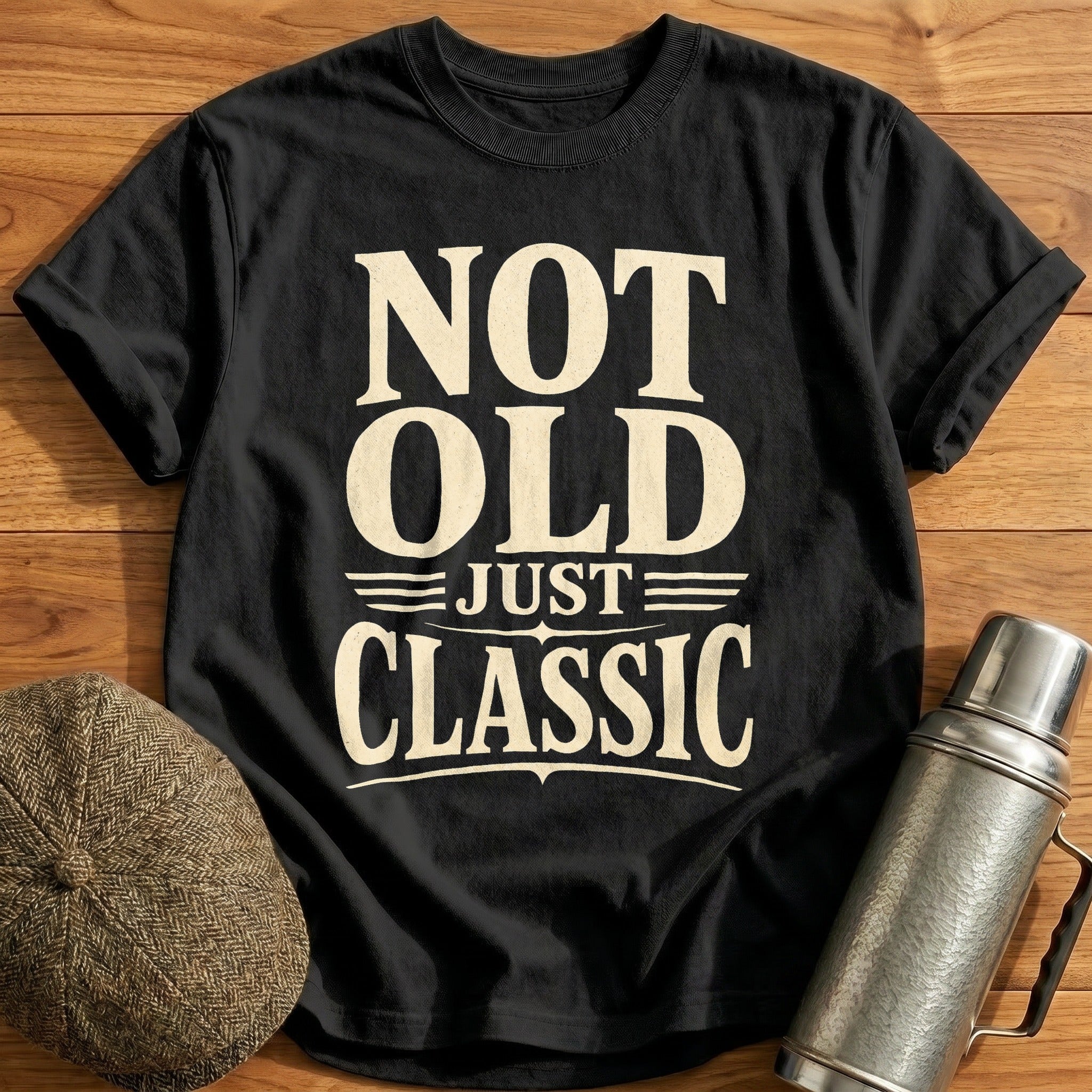 Not Old Just Classic Type T-Shirt - Black