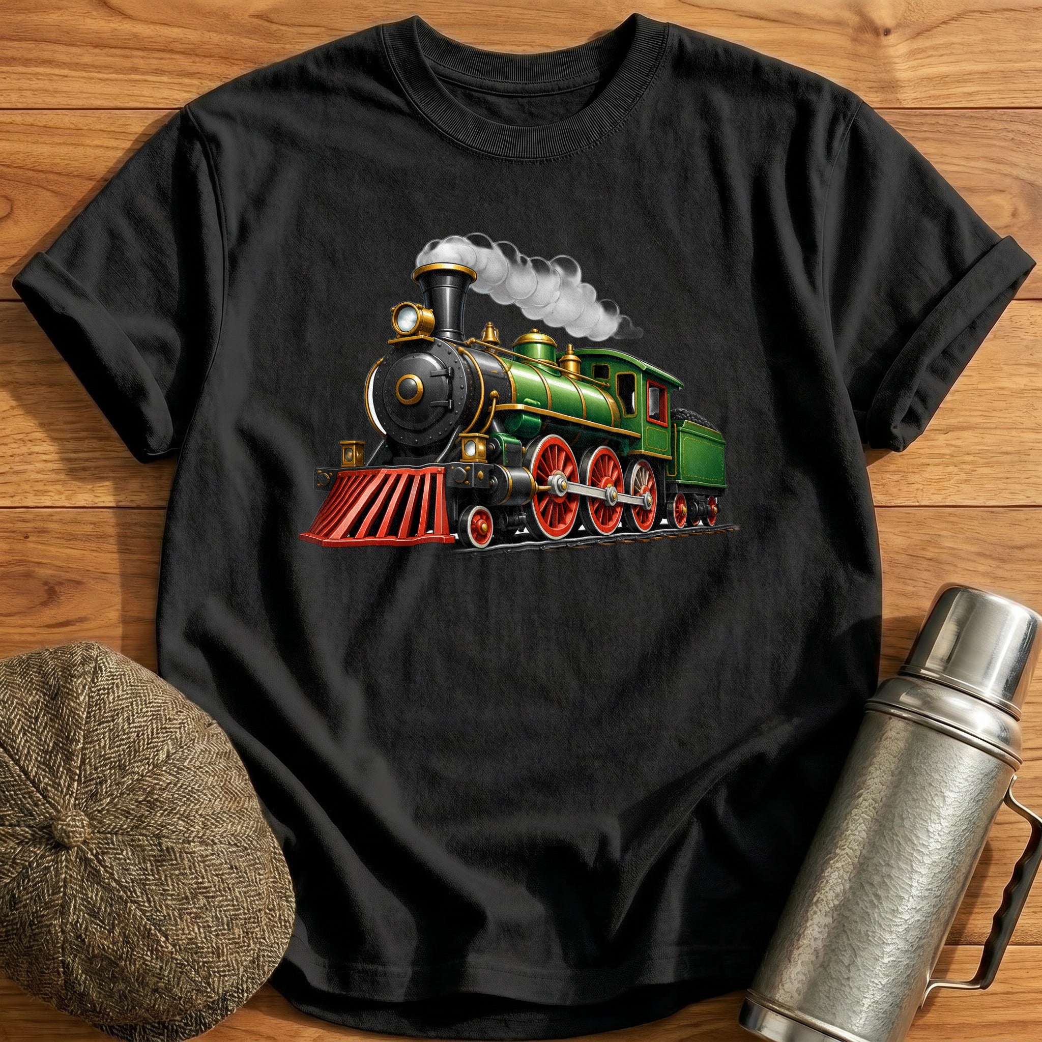 Steamloco Front34 T-Shirt - Black
