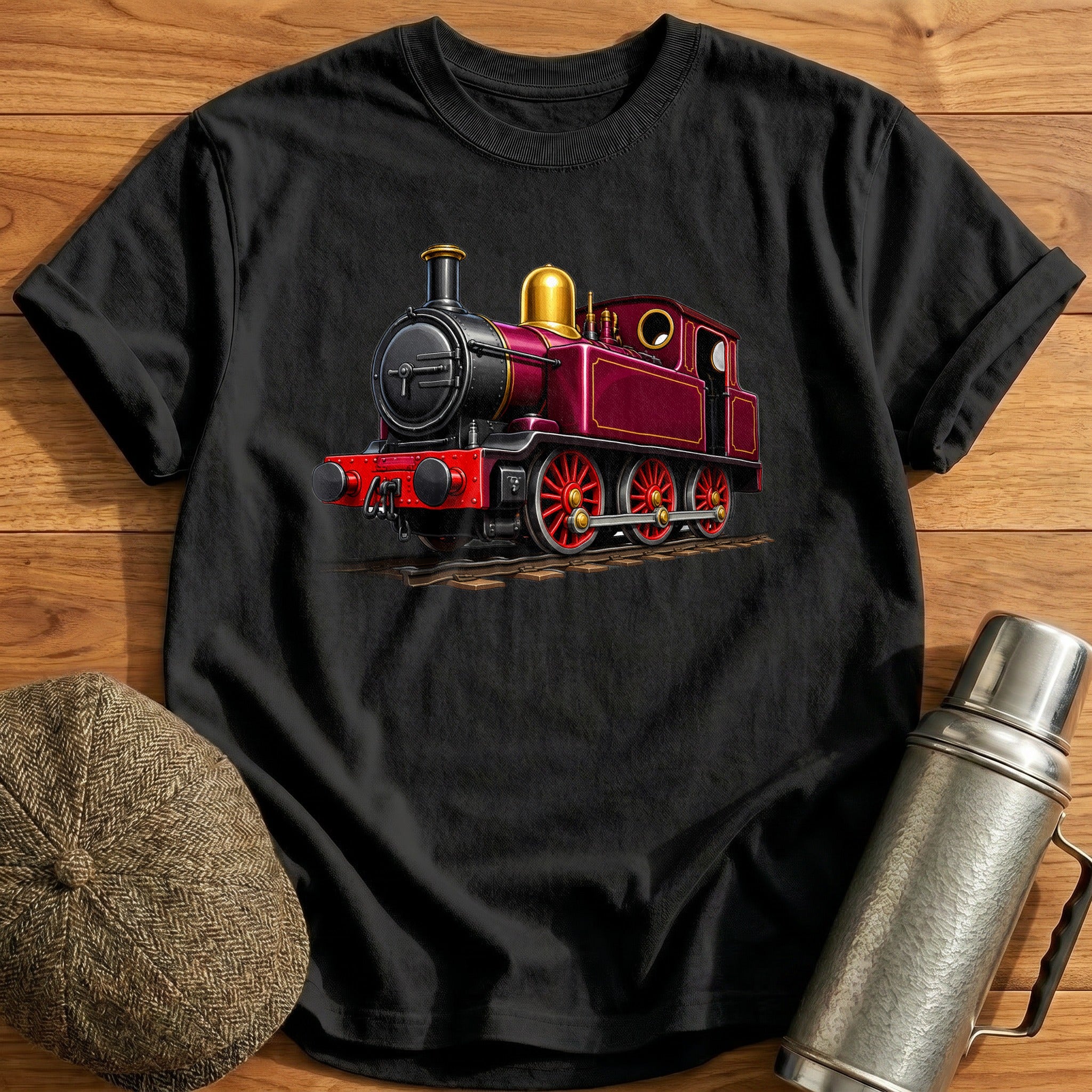 Tankengine Front34 T-Shirt - Black