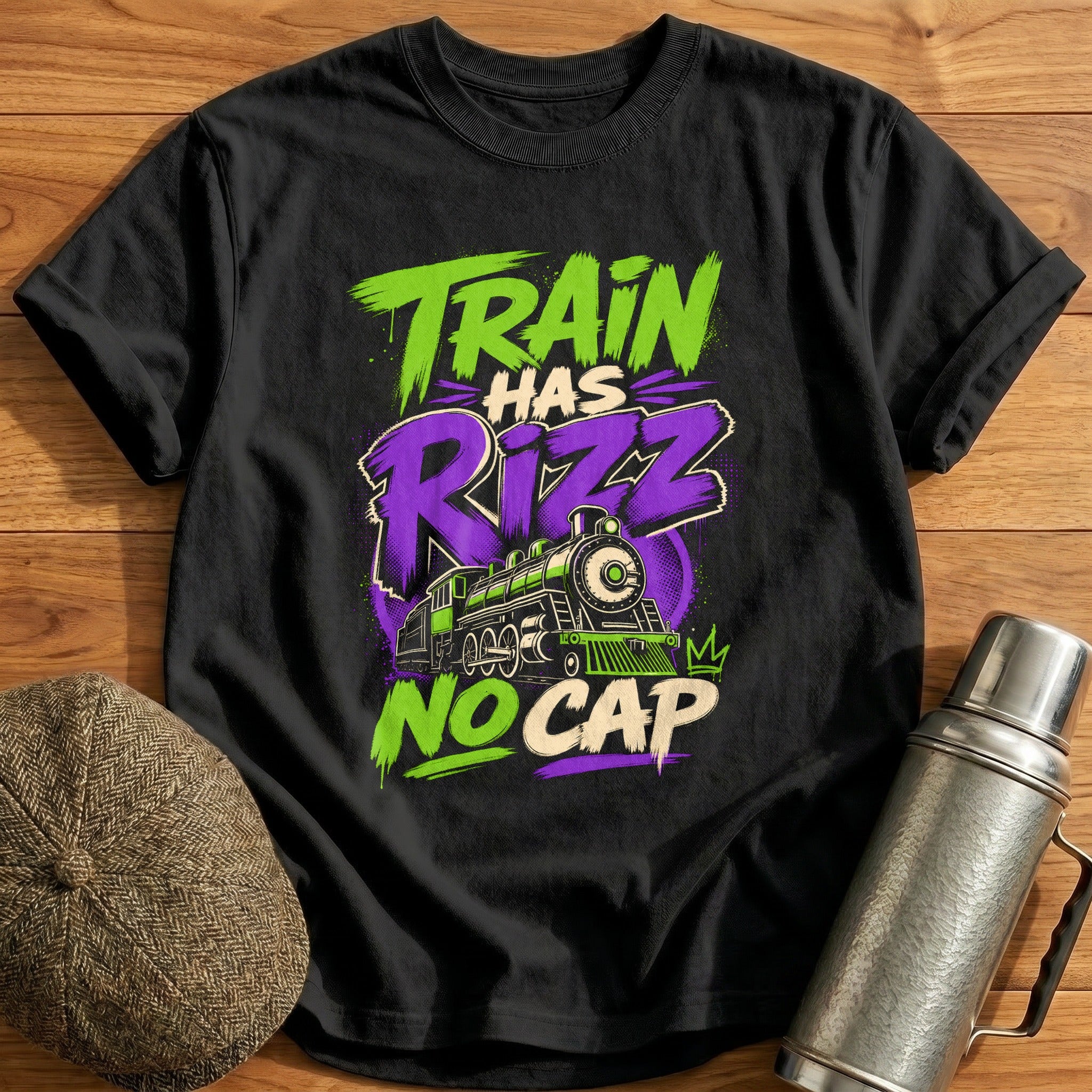 Train Has Rizz T-Shirt - Black