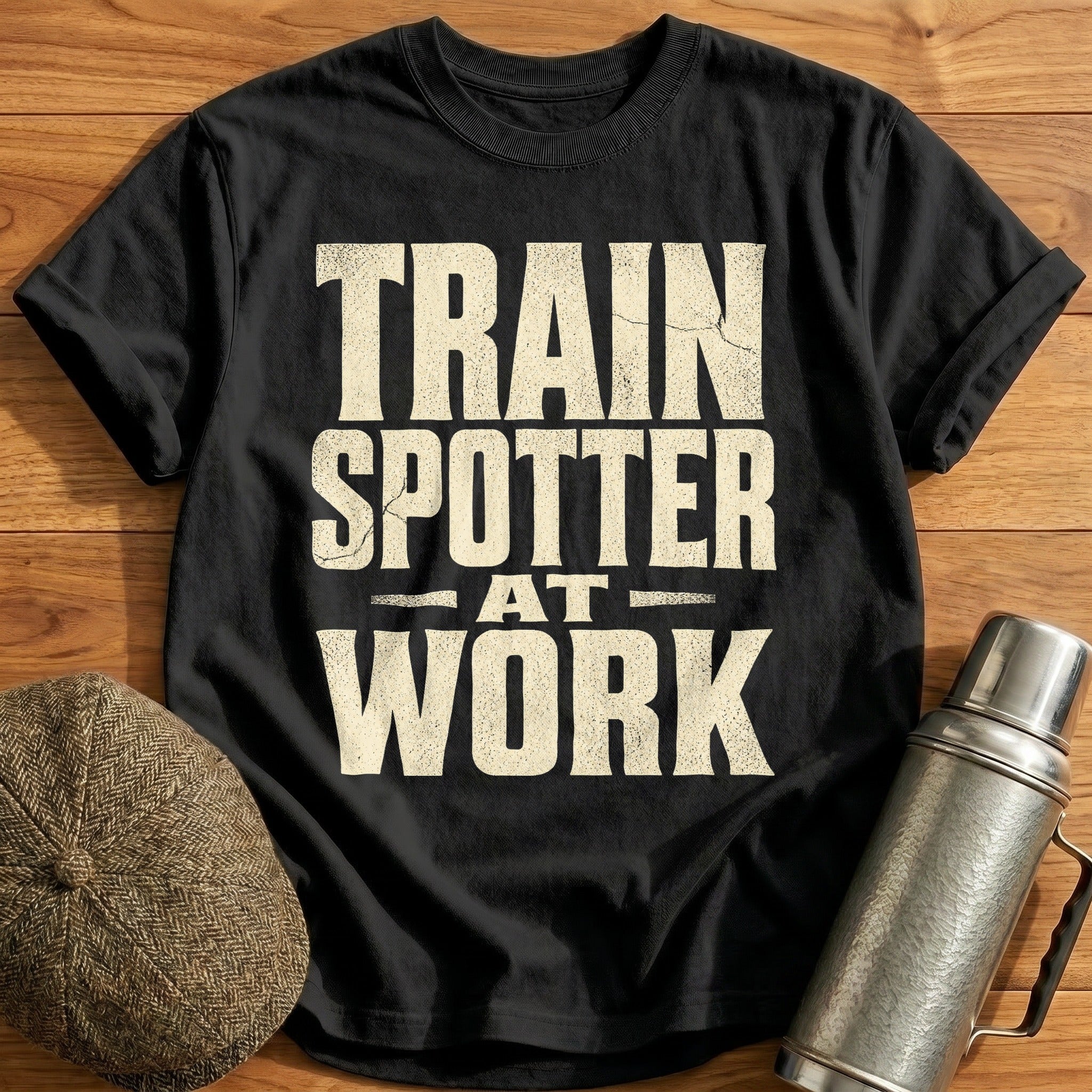 Train Spotter at Work II T-Shirt - Black