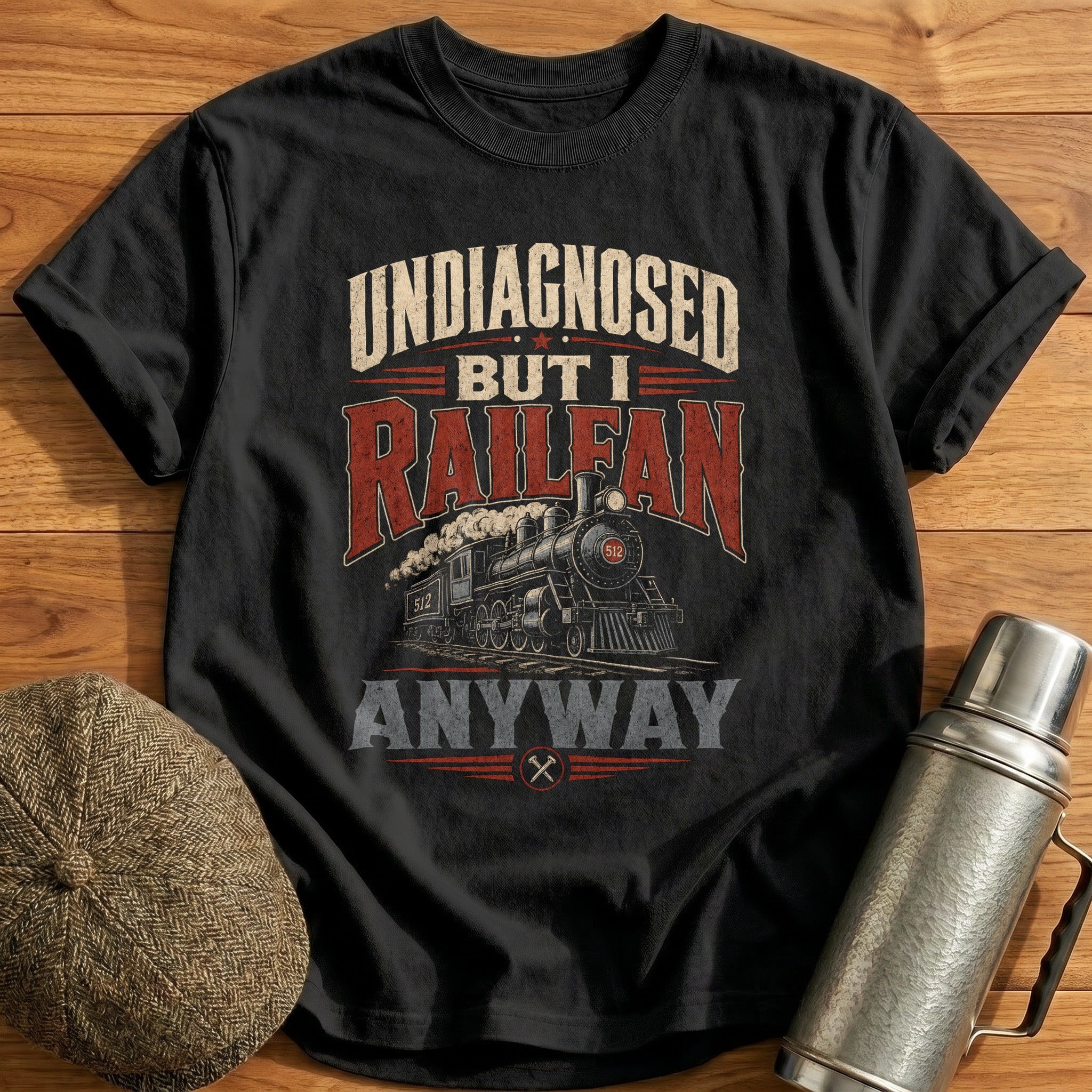 Undiagnosed Railfan Anyway T-Shirt - Black