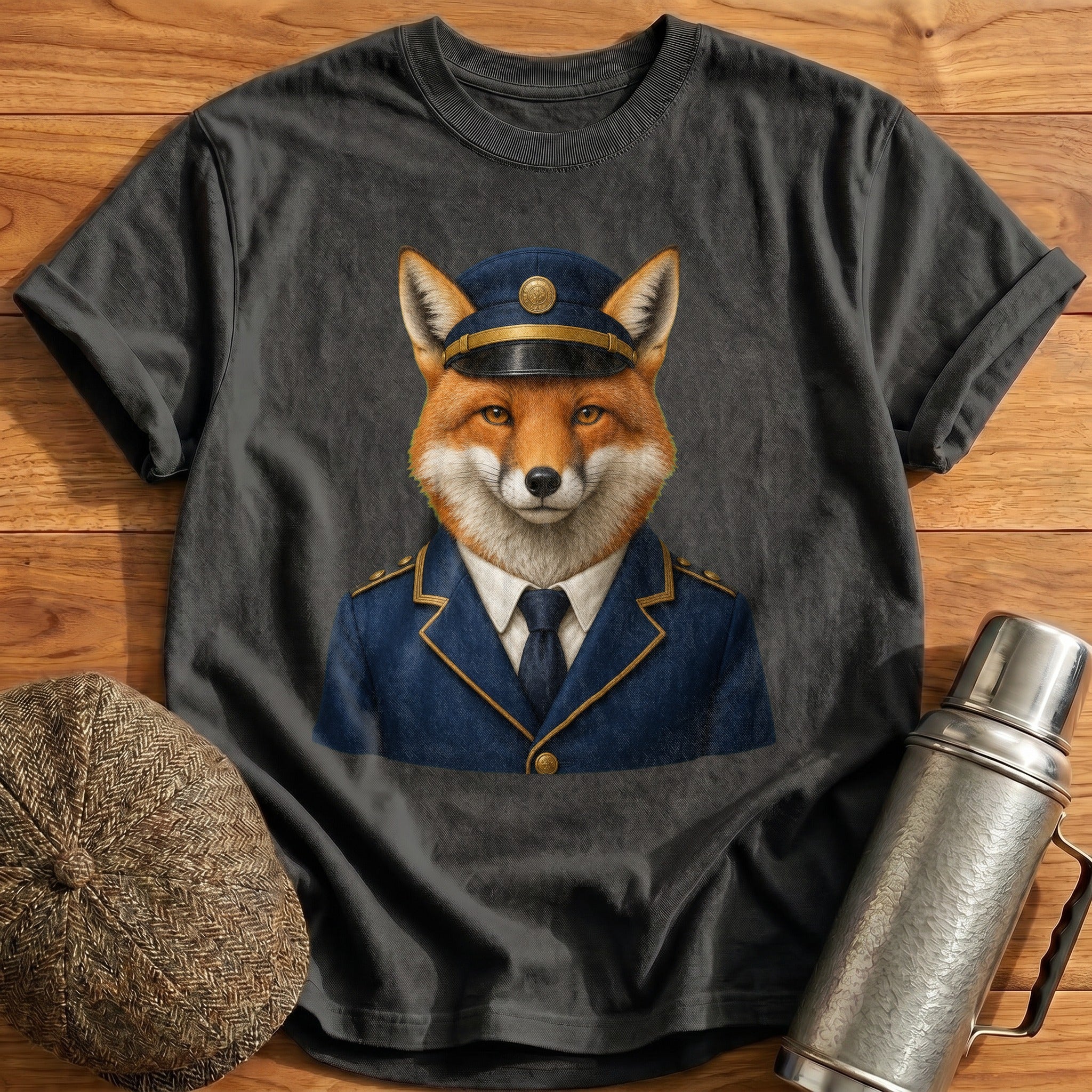 Red Fox Stationmaster T-Shirt - Charcoal