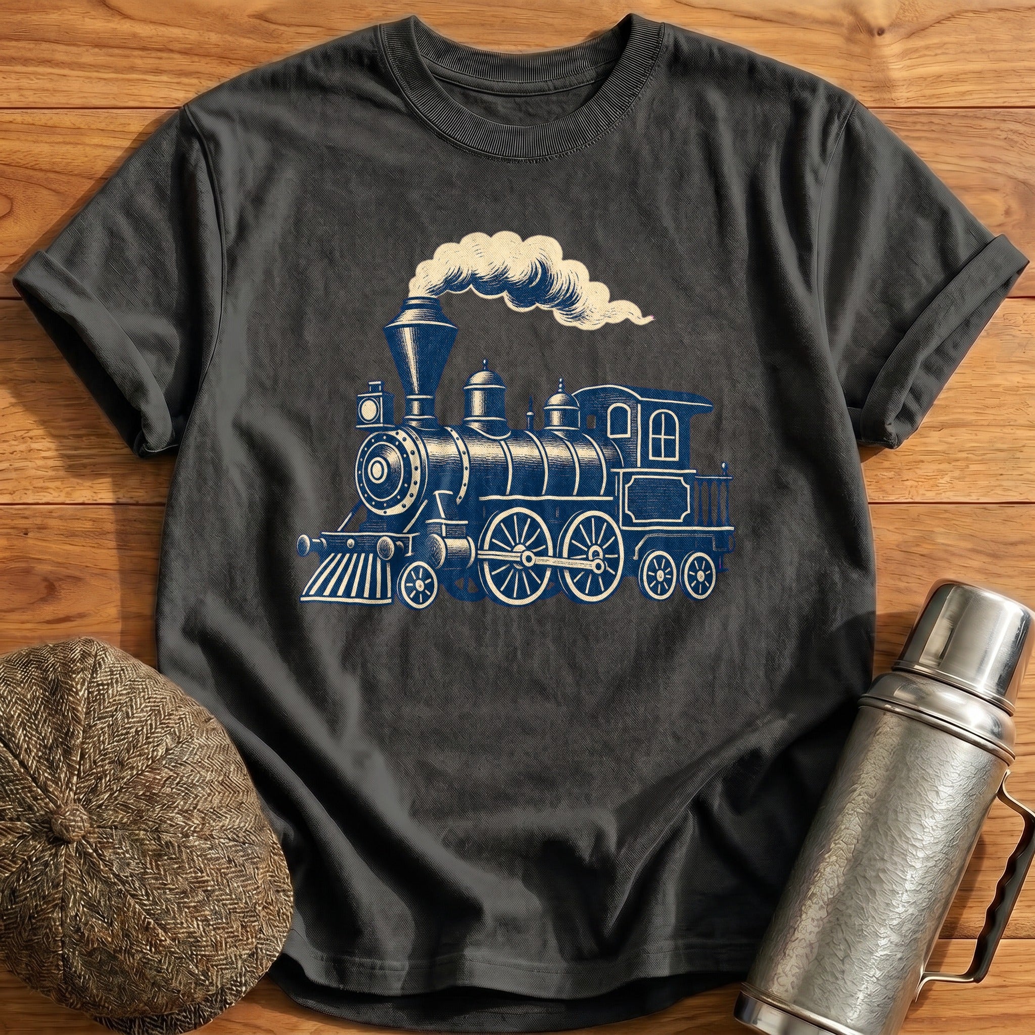 Steam Locomotive T-Shirt - Charcoal