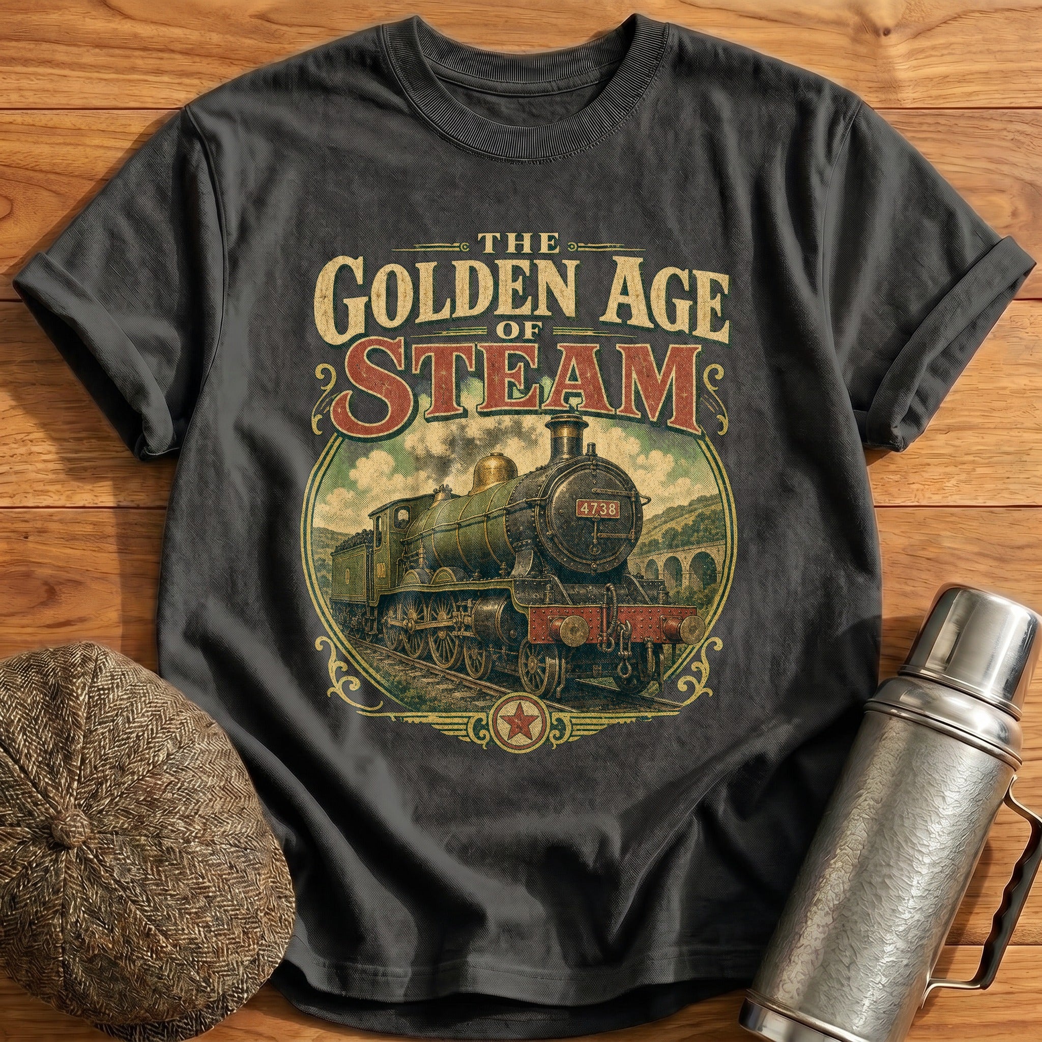 The Golden Age of Steam T-Shirt - Charcoal